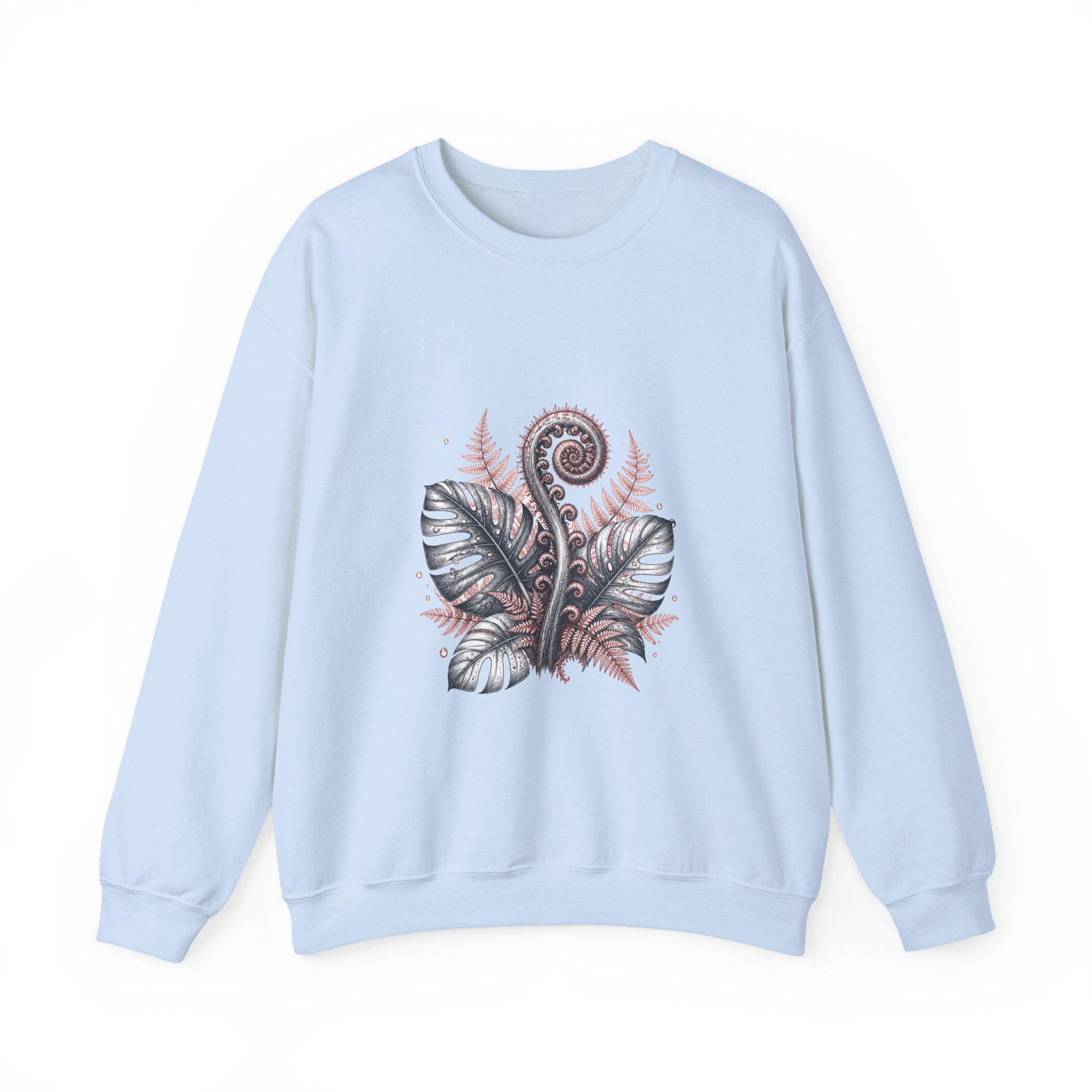 Matching Couple Sweatshirt - Desert & Rainforest Matching Couple Premium Fleece Sweatshirt Hand-Drawn Art His Hers Anniversary Gift - Design B