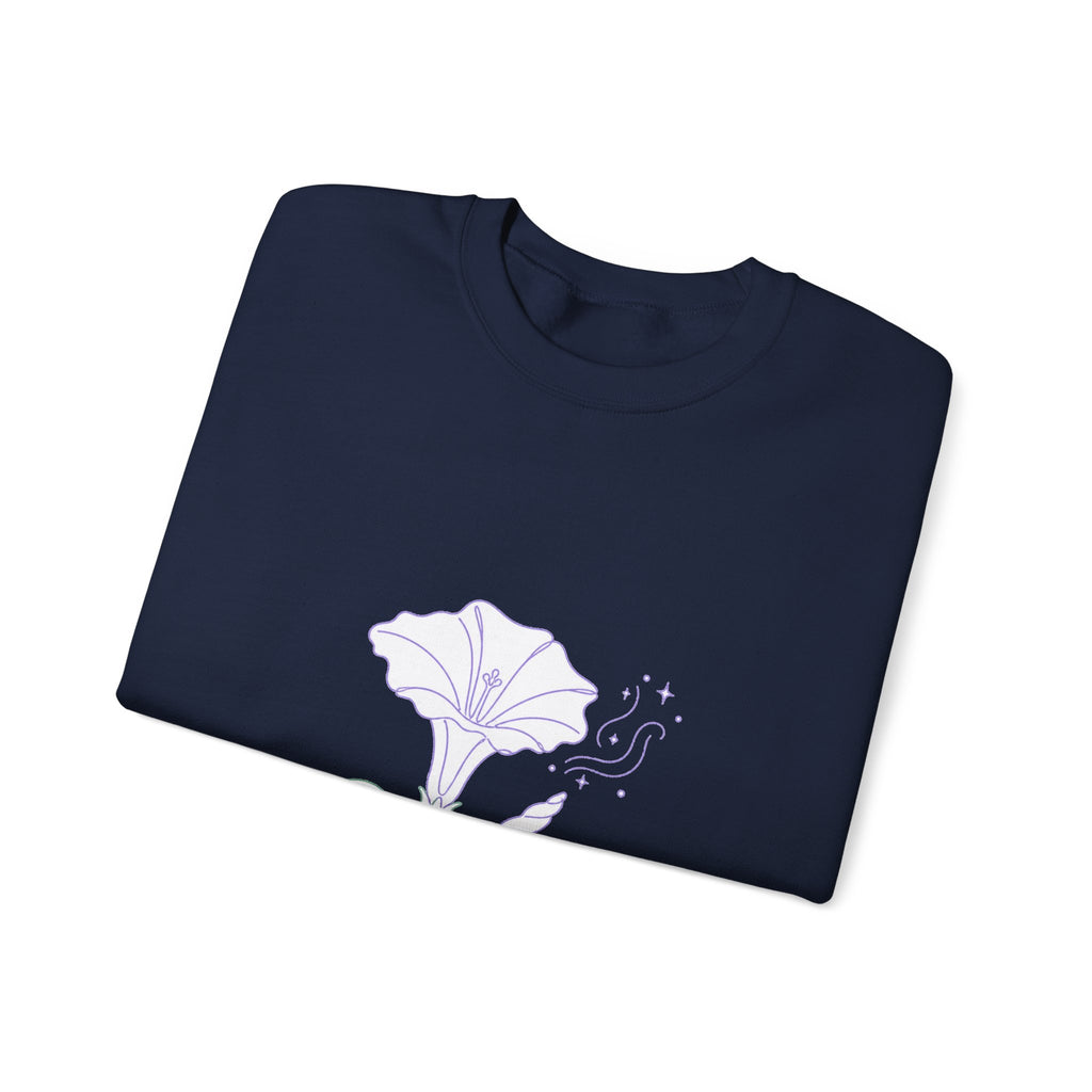 Matching Couple Sweatshirt - Sunflower & Moonflower Matching Couple Comfort Colors Crew Minimalist Art His Hers Christmas Gift - Design B