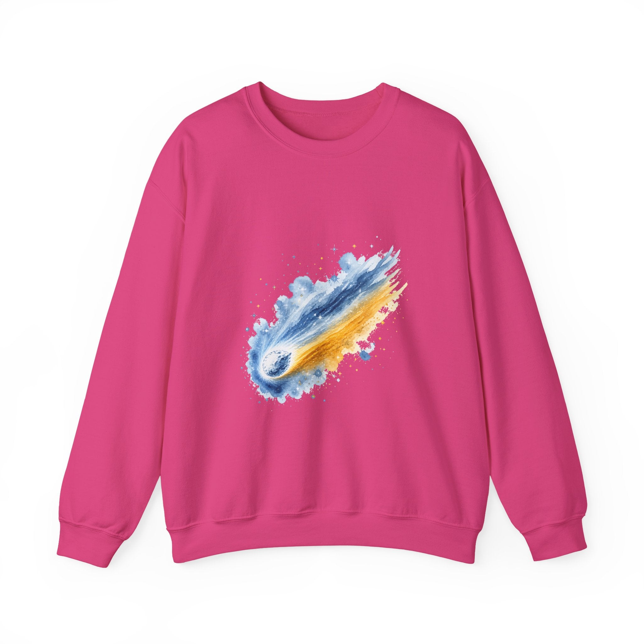 Matching Couple Sweatshirt - Comet & Asteroid Matching Couple Crewneck Sweatshirt Watercolor Art His Hers Engagement Gift - Design A