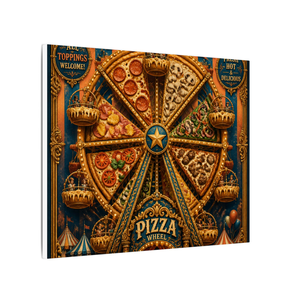 Pizza Ferris Wheel Wall Art Canvas 24×36 Baroque Studio Decor Maximalist Print