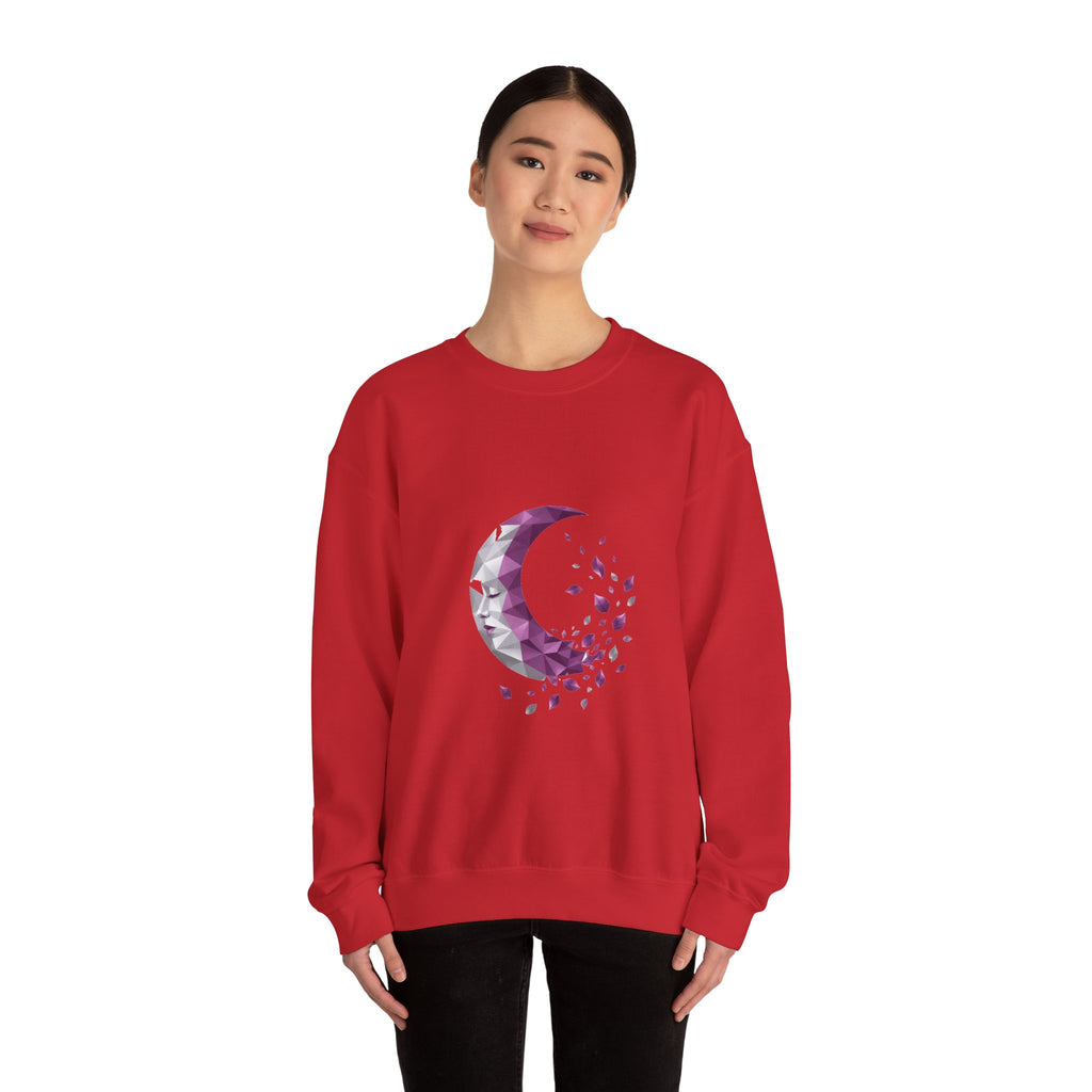 Matching Couple Sweatshirt - Waxing & Waning Moon Matching Couple Premium Fleece Sweatshirt Geometric Art His Hers Love Gift - Design B