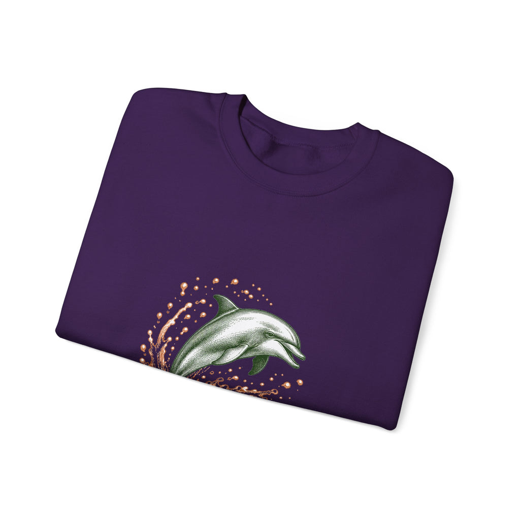 Matching Couple Sweatshirt - Shark & Dolphin Matching Couple Crewneck Sweatshirt Hand-Drawn Art His Hers Best Friend Gift - Design B