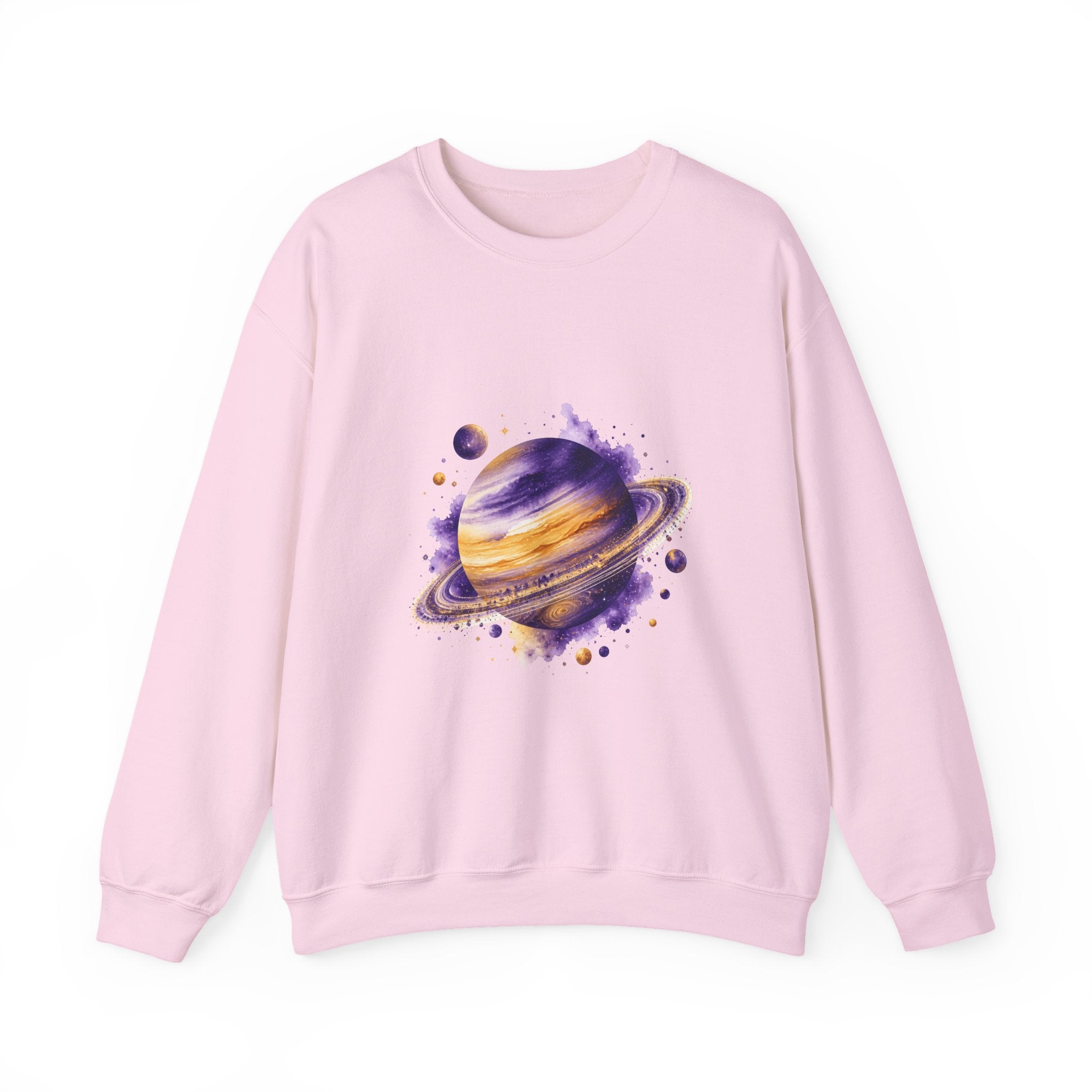 Matching Couple Sweatshirt - Astronaut & Planet Matching Couple Comfort Colors Crew Watercolor Art His Hers Birthday Gift - Design B