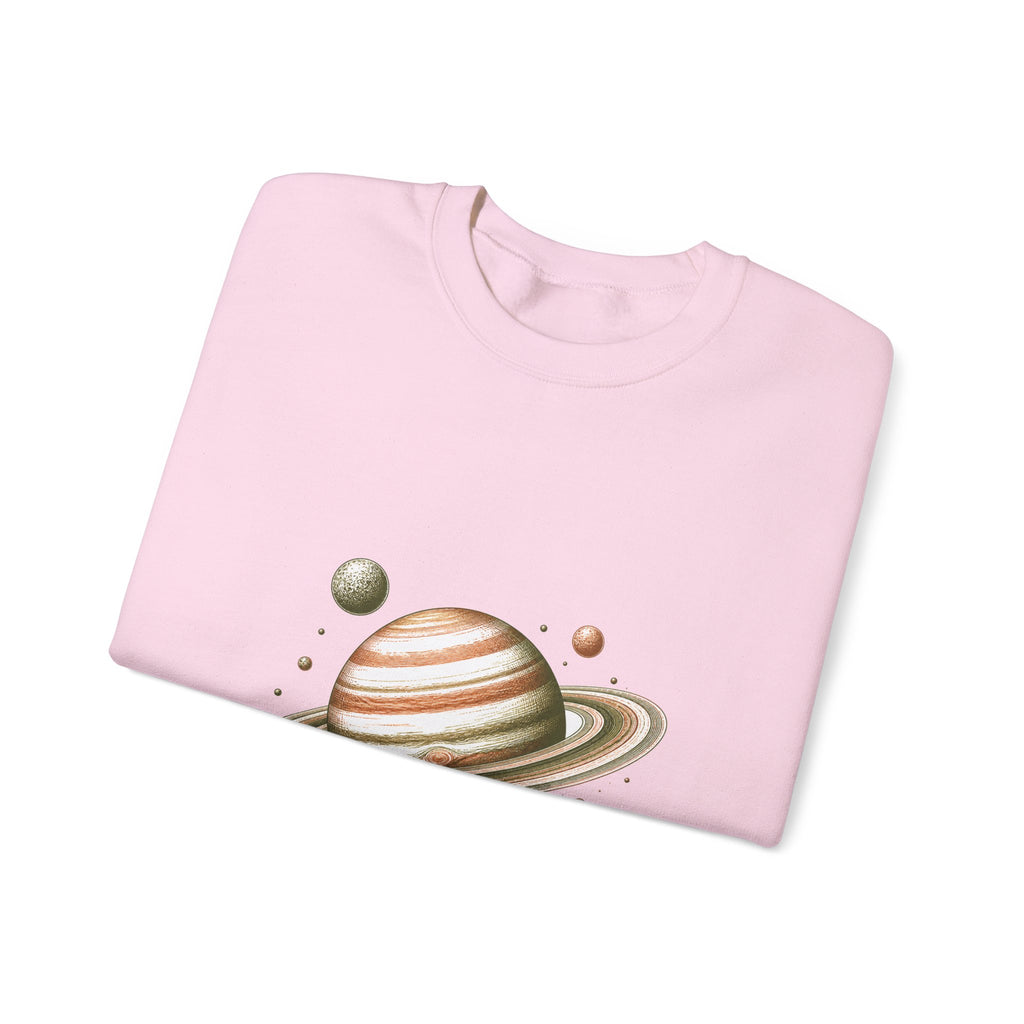 Matching Couple Sweatshirt - Saturn & Jupiter Matching Couple Comfort Colors Crew Hand-Drawn Art His Hers Anniversary Gift - Design A