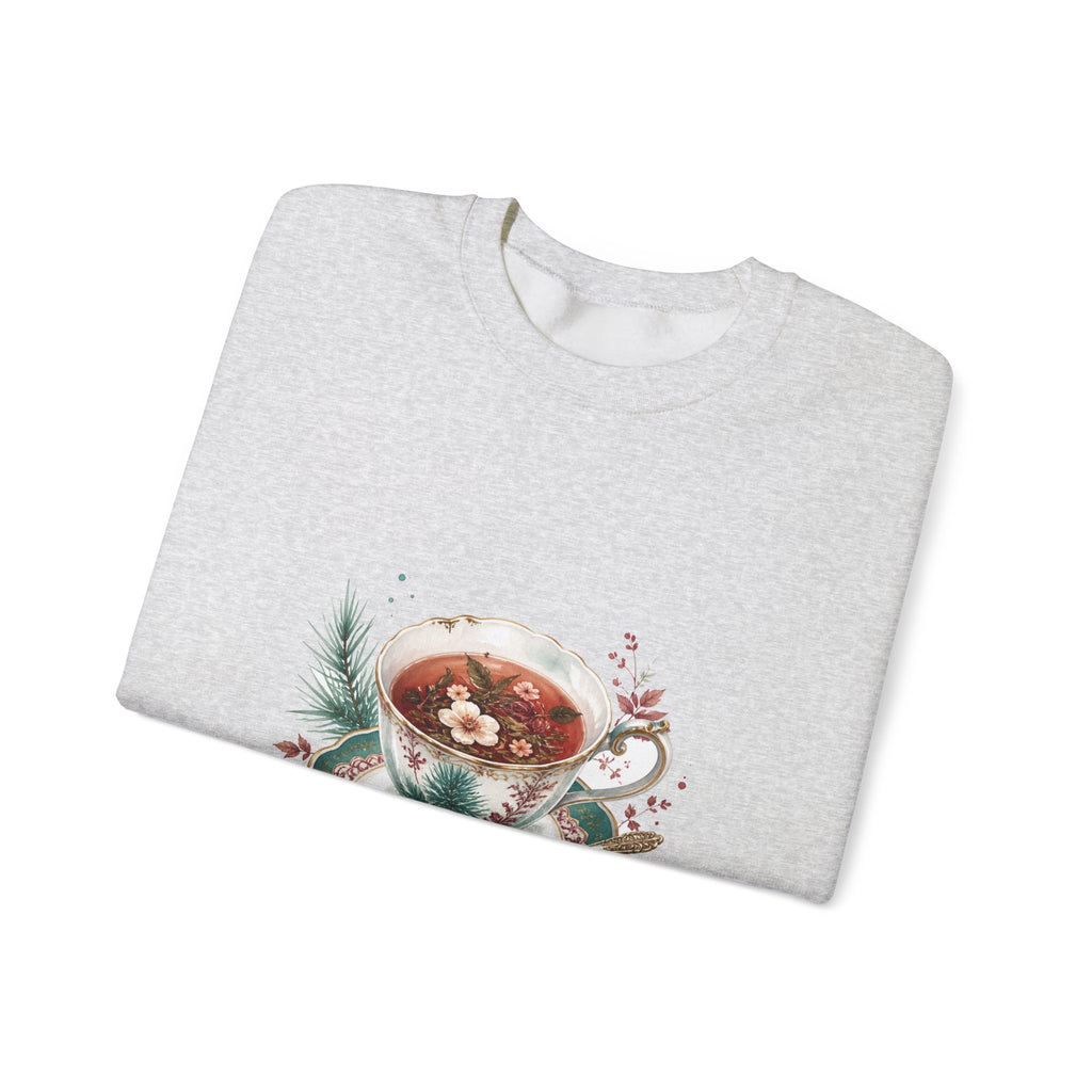Matching Couple Sweatshirt - Coffee & Tea Matching Couple Comfort Colors Crew Watercolor Art His Hers Birthday Gift - Design B