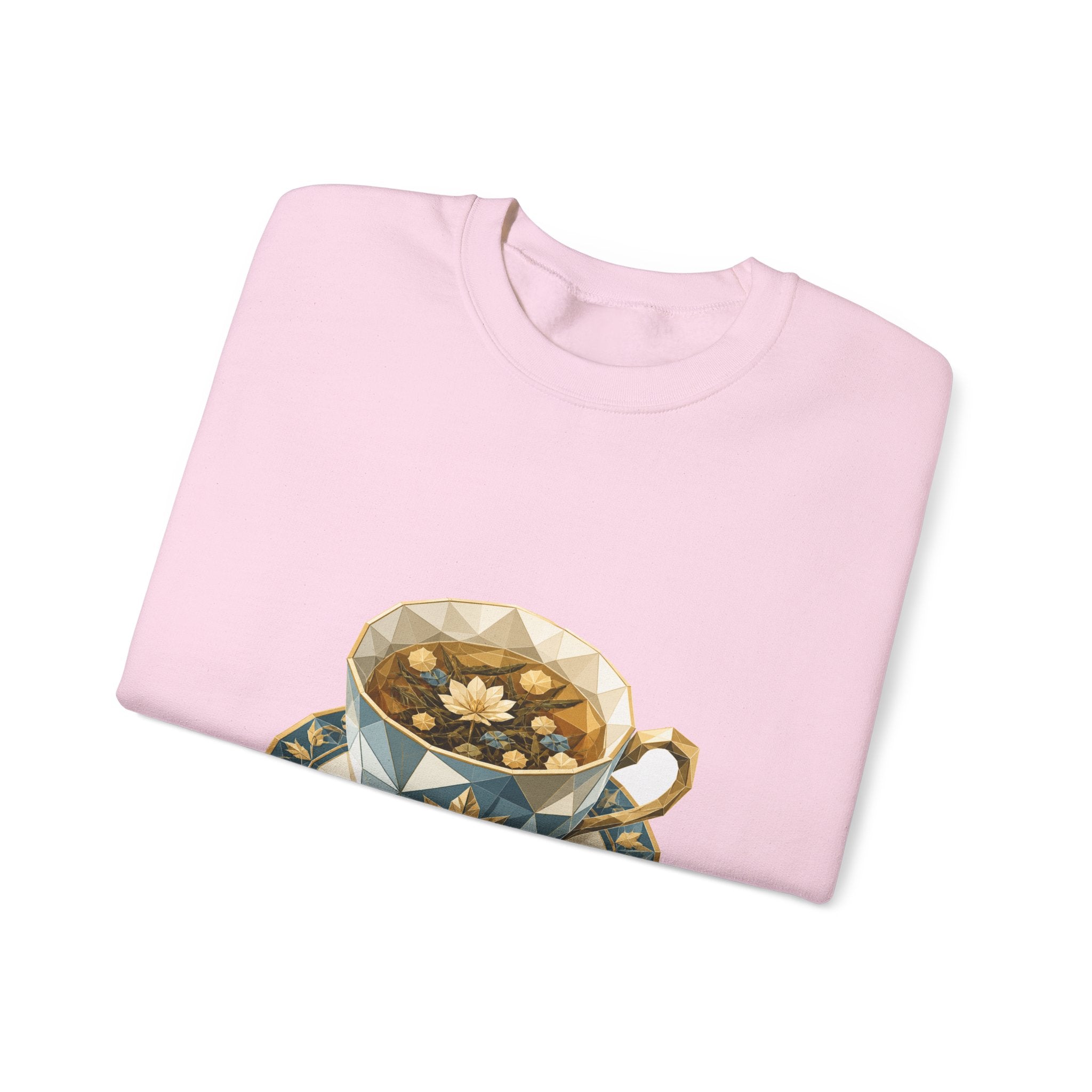 Matching Couple Sweatshirt - Coffee & Tea Matching Couple Premium Fleece Sweatshirt Geometric Art His Hers Love Gift - Design B