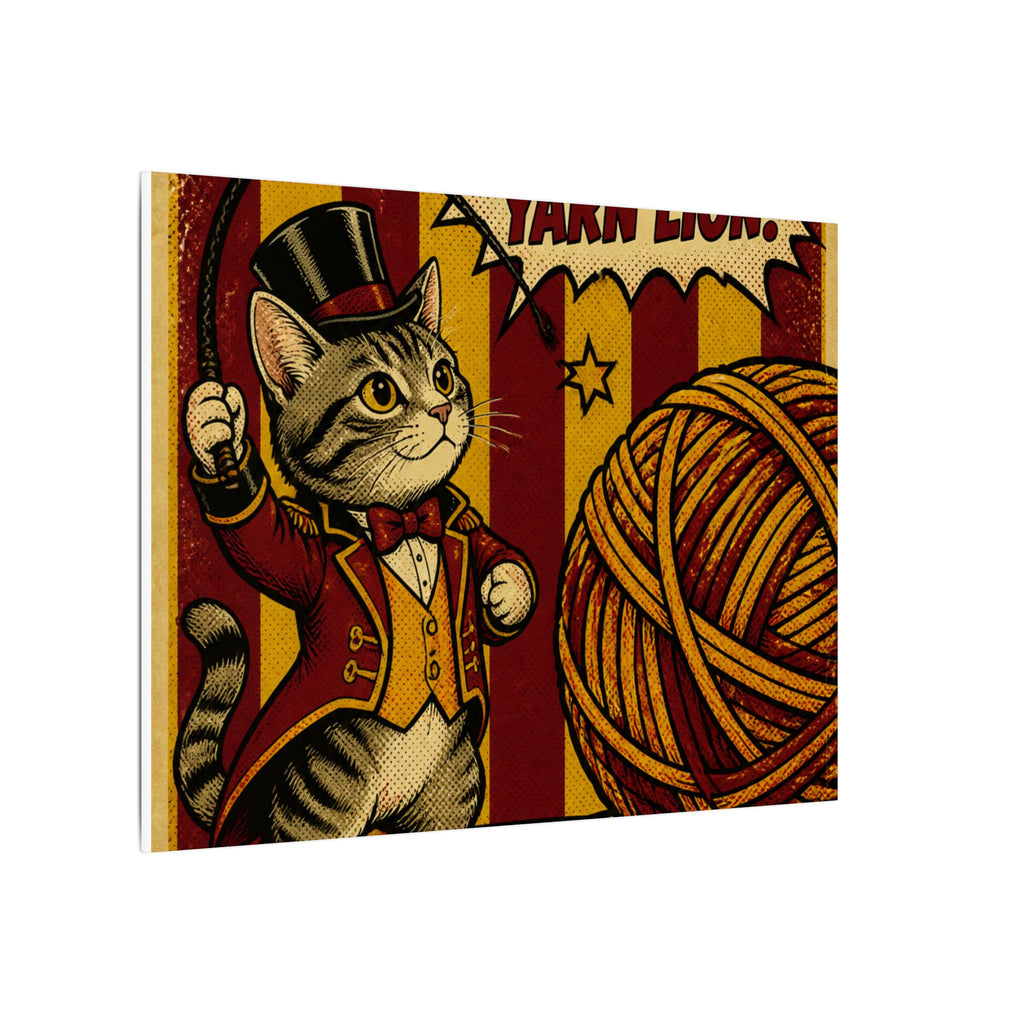 Cat Lion Tamer Wall Art Canvas 24×36 Pop Art Restaurant Decor Maximalist Print