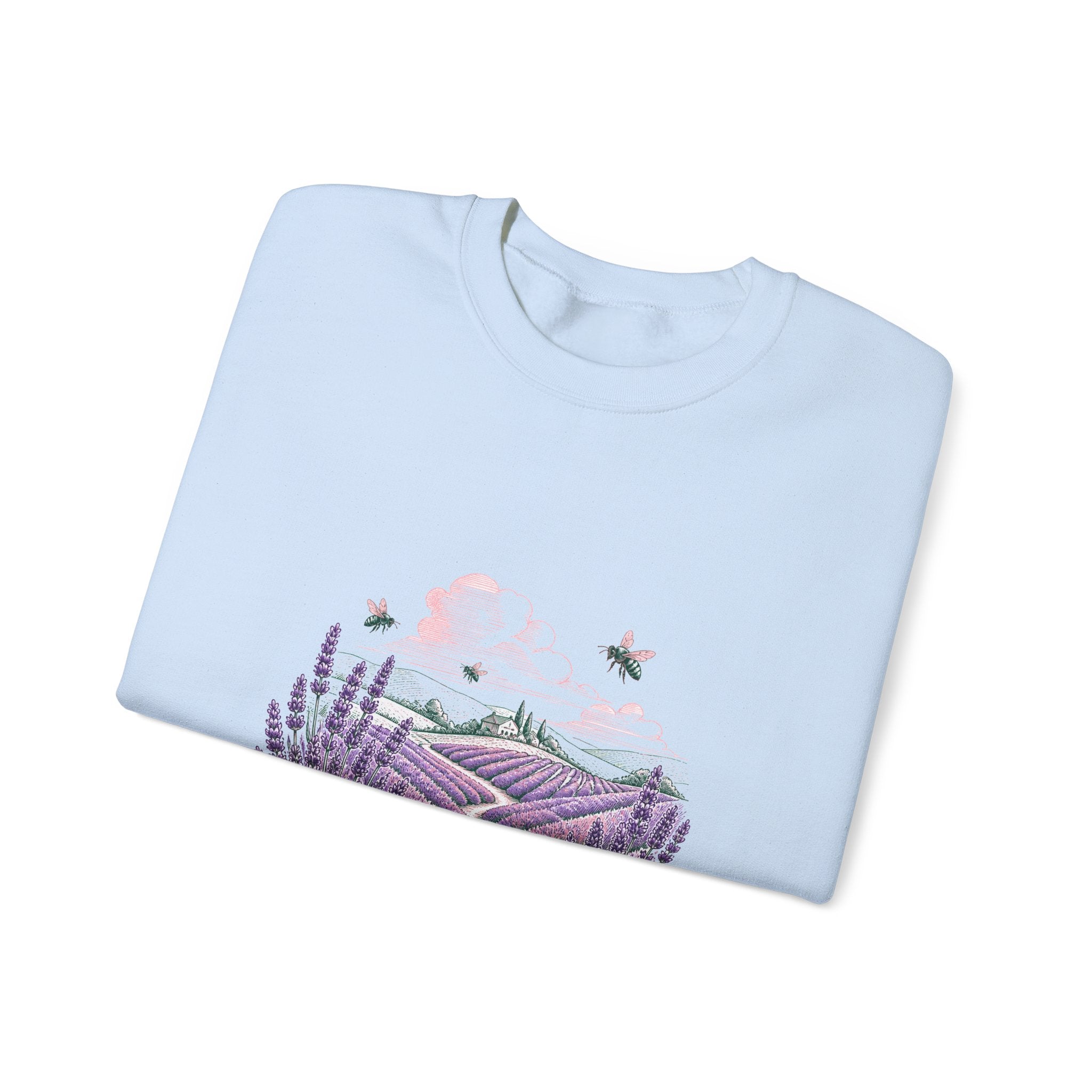 Matching Couple Sweatshirt - Lavender Fields & Canyon Matching Couple Comfort Colors Crew Hand-Drawn Art His Hers Anniversary Gift - Design A