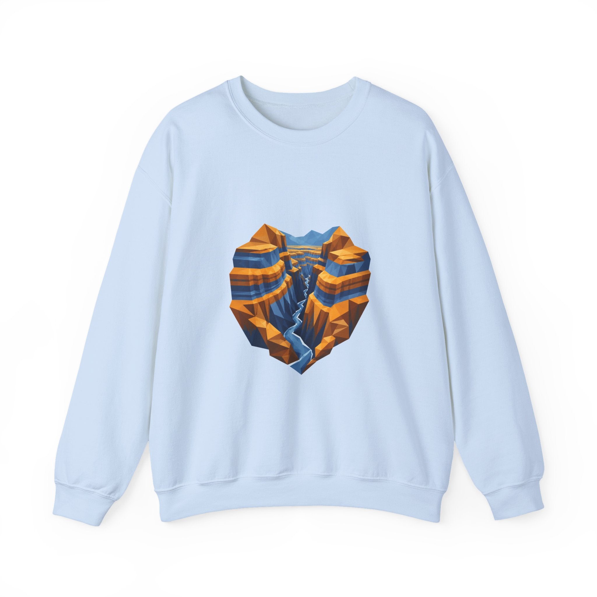 Matching Couple Sweatshirt - Lavender Fields & Canyon Matching Couple Premium Fleece Sweatshirt Geometric Art His Hers Love Gift - Design B