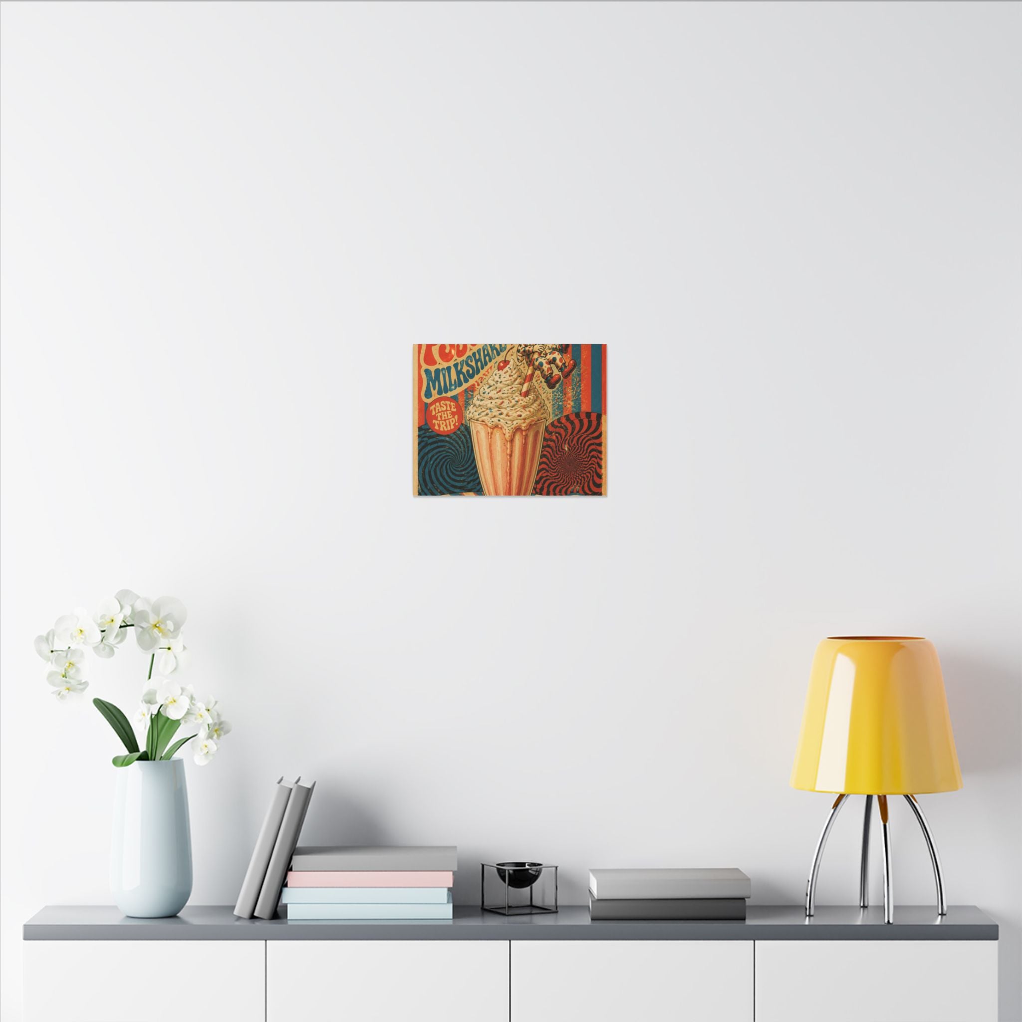 Milkshake Slide Clown Wall Art Canvas 24×36 Psychedelic Dining Room Decor Maximalist Print