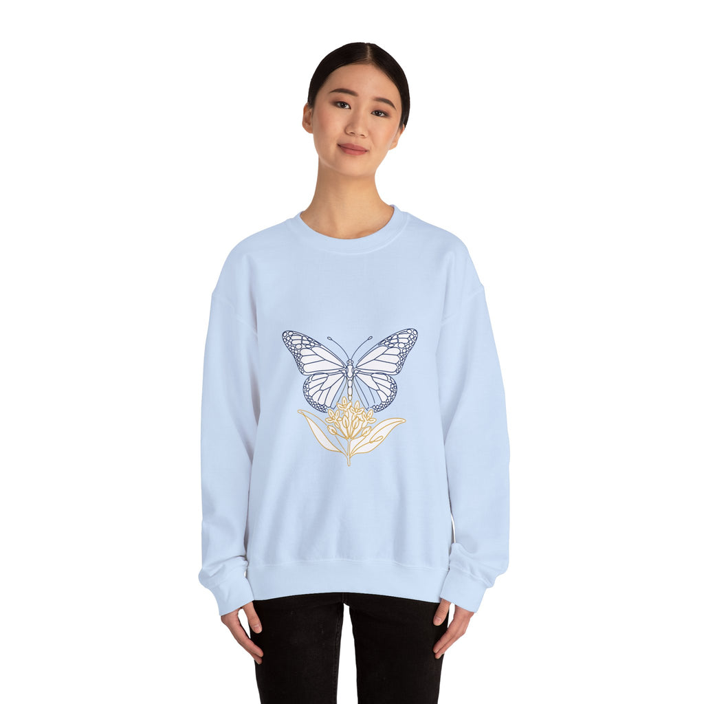 Matching Couple Sweatshirt - Butterfly & Moth Matching Couple Premium Fleece Sweatshirt Minimalist Art His Hers Christmas Gift - Design A