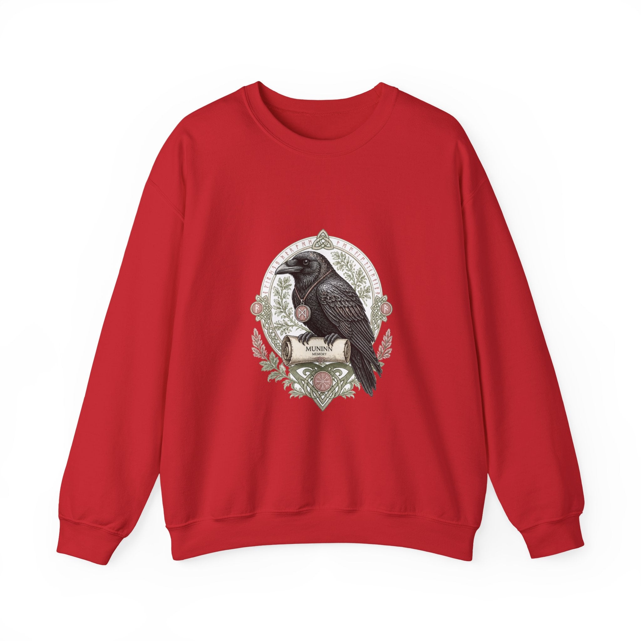 Matching Couple Sweatshirt - Huginn & Muninn Matching Couple Crewneck Sweatshirt Vintage Art His Hers Wedding Gift - Design B
