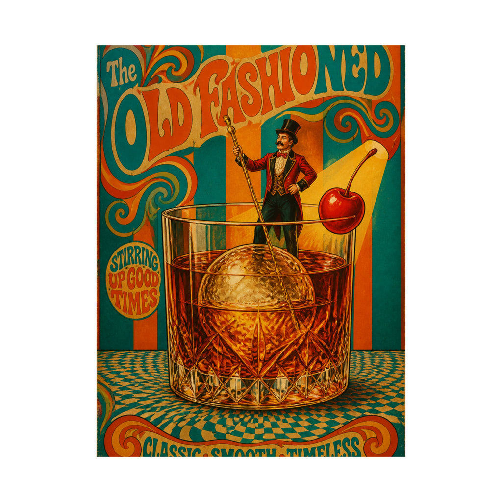 Old Fashioned Ringmaster Wall Art Poster 24×36 Psychedelic Dining Room Decor Maximalist Print
