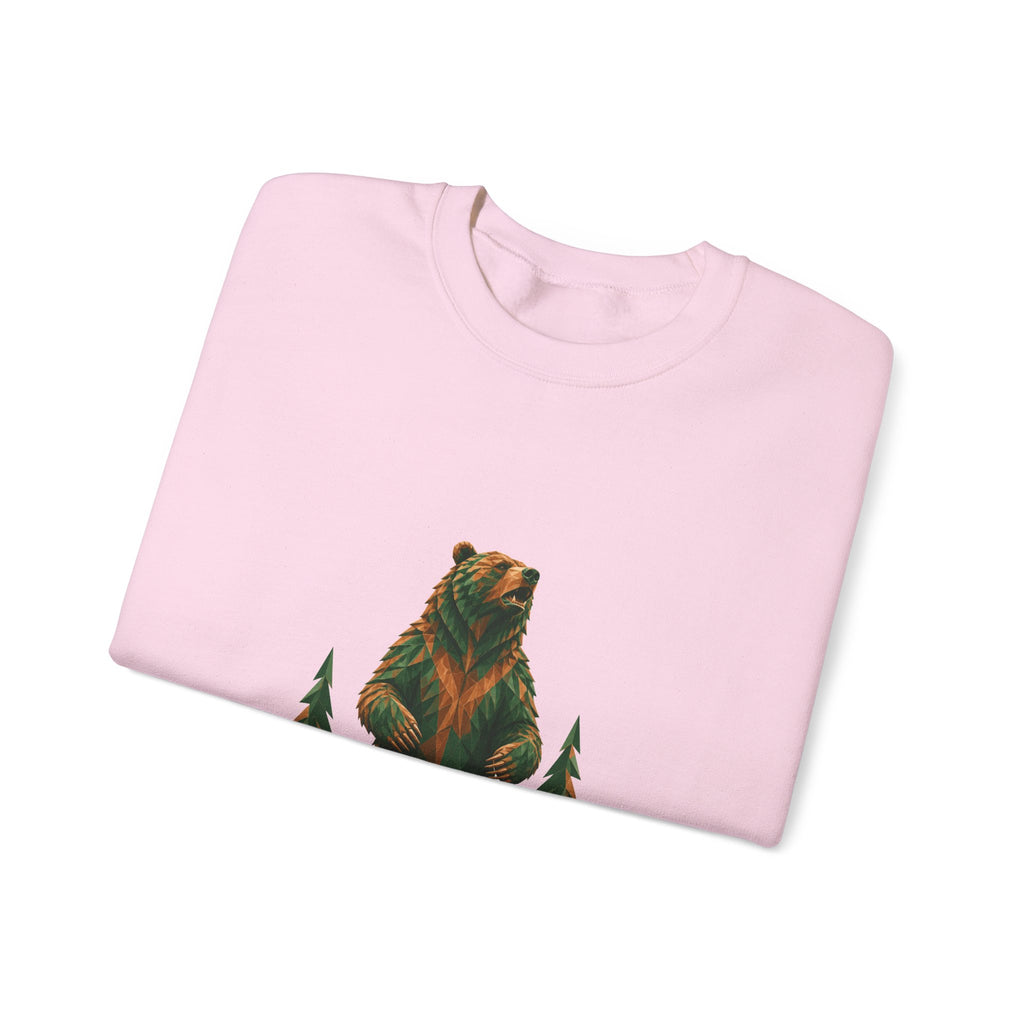 Matching Couple Sweatshirt - Bear & Deer Matching Couple Crewneck Sweatshirt Geometric Art His Hers Couple Gift - Design A