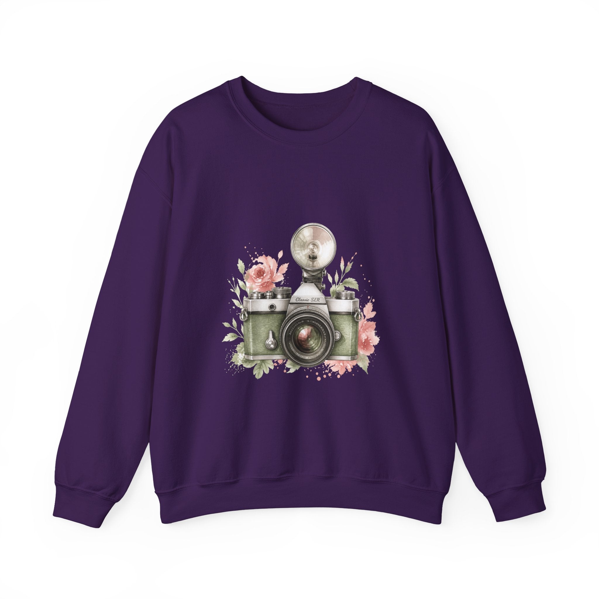 Matching Couple Sweatshirt - Camera & Film Matching Couple Crewneck Sweatshirt Watercolor Art His Hers Engagement Gift - Design A