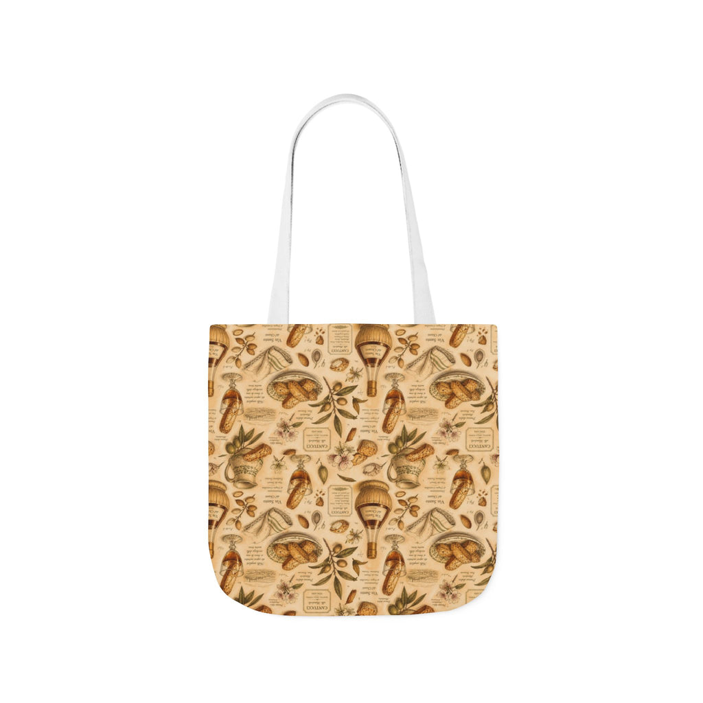 Biscotti & Vin Santo Canvas Tote Bag Mediterranean Kitchen Botanical Design Italian Cottagecore Gift