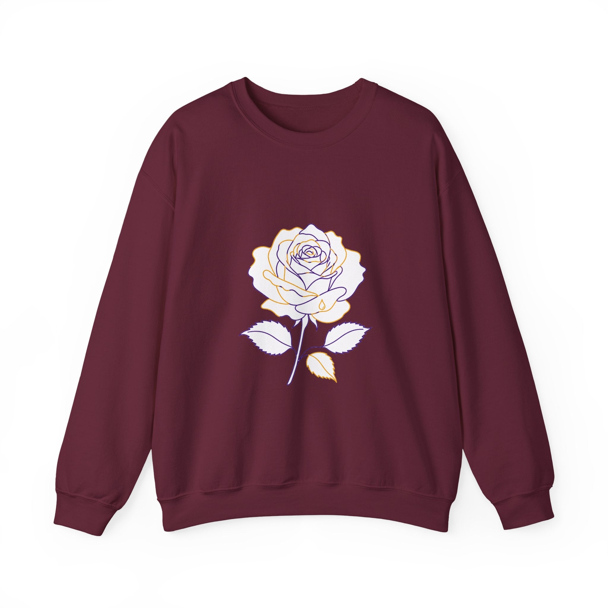 Matching Couple Sweatshirt - Rose & Thorn Matching Couple Premium Fleece Sweatshirt Minimalist Art His Hers Christmas Gift - Design A