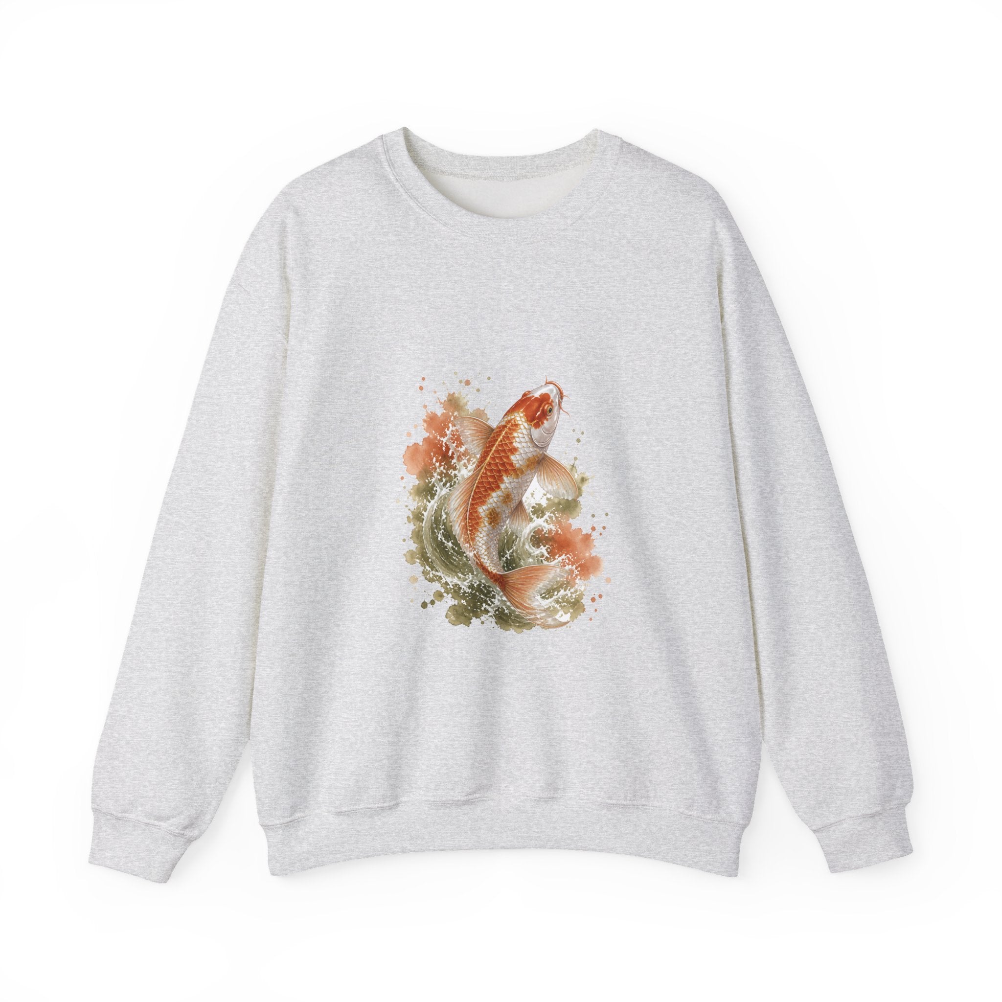 Matching Couple Sweatshirt - Koi Fish Yin Yang Matching Couple Comfort Colors Crew Watercolor Art His Hers Birthday Gift - Design A