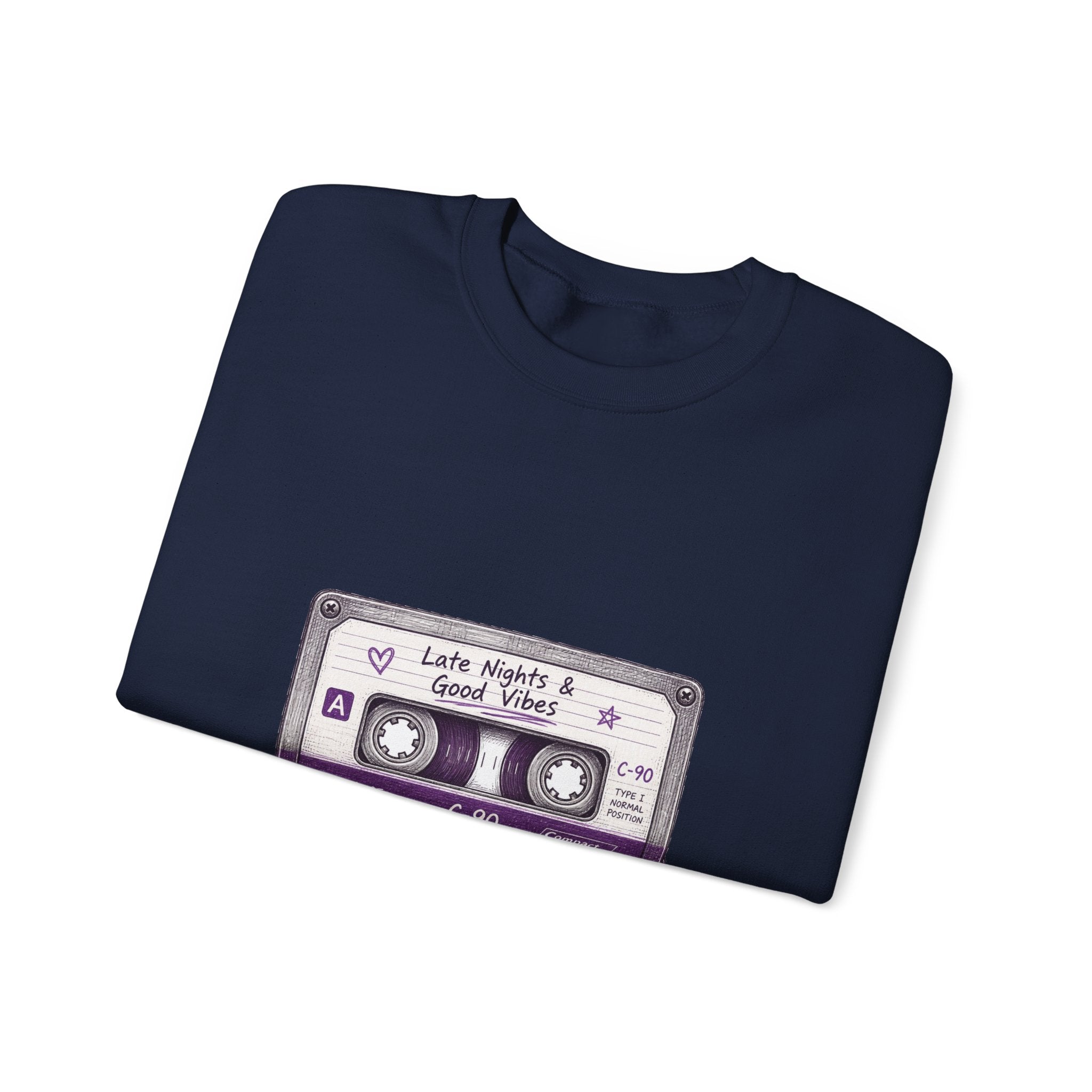 Matching Couple Sweatshirt - Vinyl & Cassette Matching Couple Crewneck Sweatshirt Hand-Drawn Art His Hers Best Friend Gift - Design B