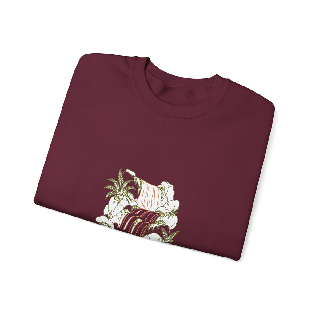 Matching Couple Sweatshirt - Wildfire & Waterfall Matching Couple Comfort Colors Crew Minimalist Art His Hers Christmas Gift - Design B