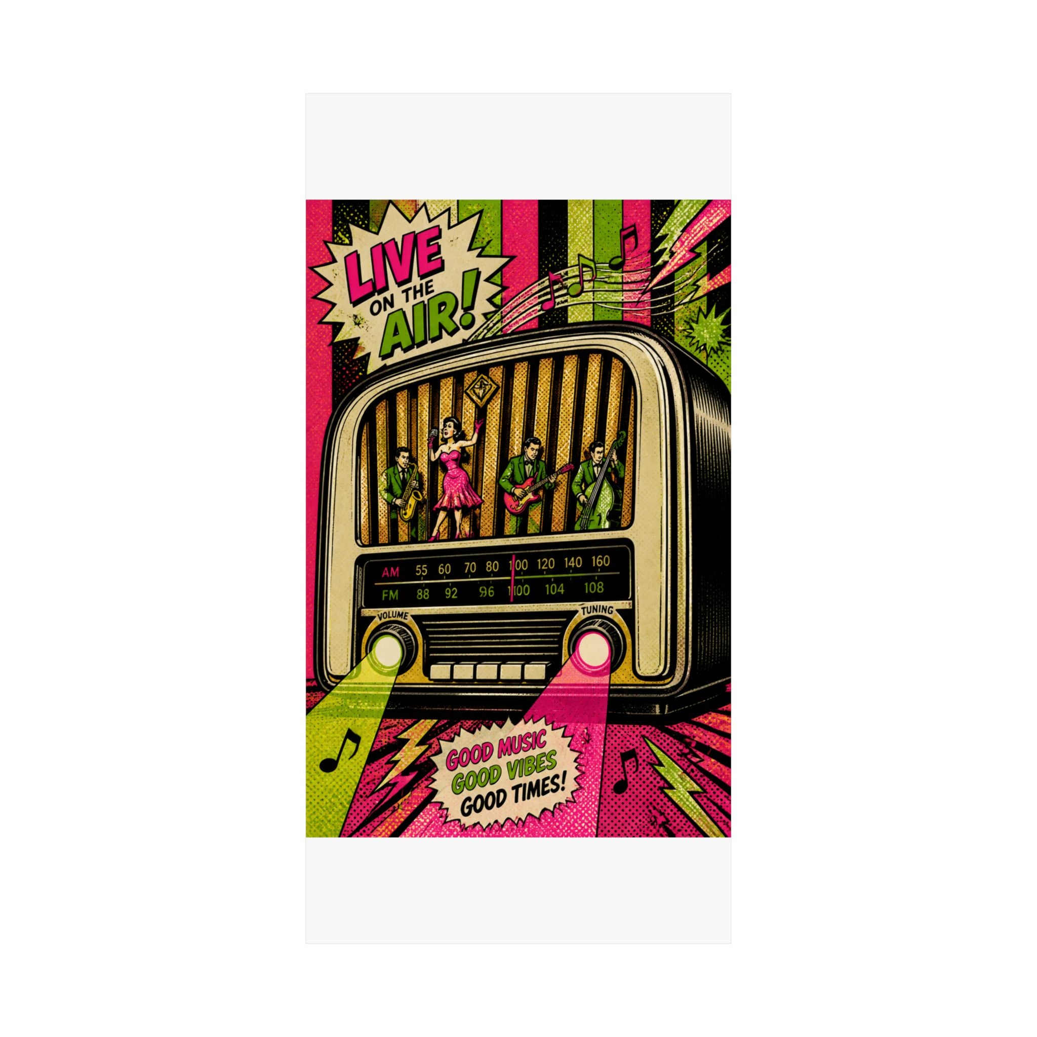 Vintage Radio Stage Wall Art Poster 24×36 Pop Art Restaurant Decor Maximalist Print