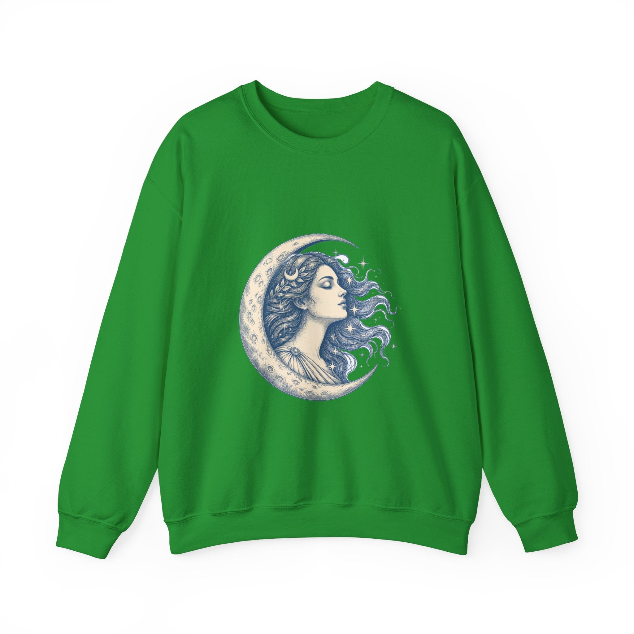 Matching Couple Sweatshirt - Helios & Selene Matching Couple Premium Fleece Sweatshirt Hand-Drawn Art His Hers Anniversary Gift - Design B