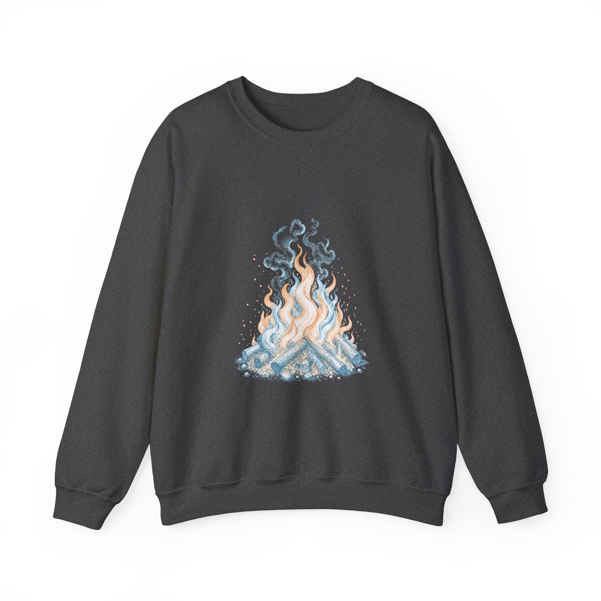 Matching Couple Sweatshirt - Wildfire & Waterfall Matching Couple Premium Fleece Sweatshirt Vintage Art His Hers Honeymoon Gift - Design A