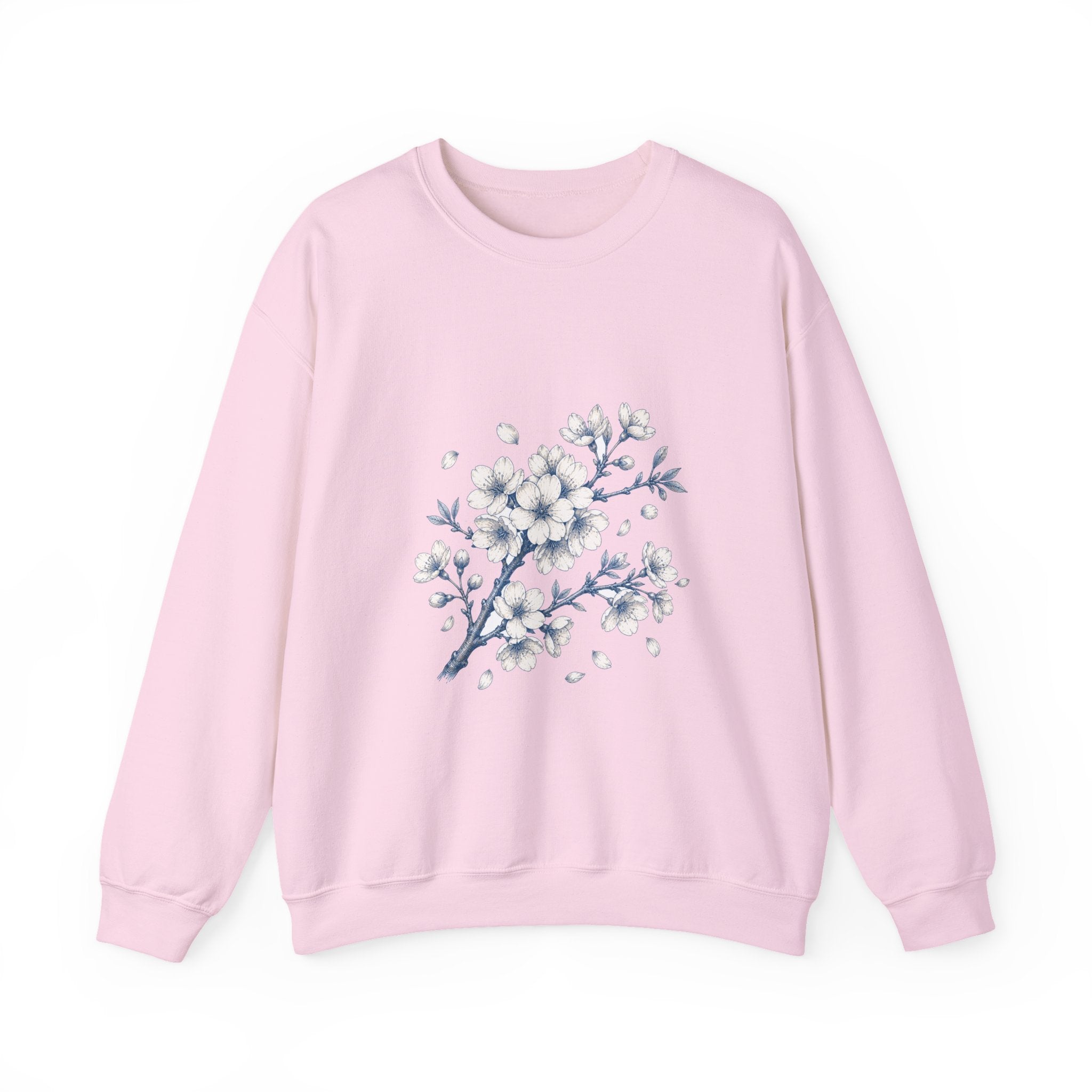 Matching Couple Sweatshirt - Cherry Blossom & Maple Leaf Matching Couple Crewneck Sweatshirt Hand-Drawn Art His Hers Best Friend Gift - Design A