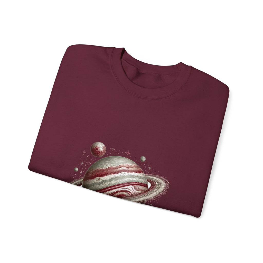 Matching Couple Sweatshirt - Astronaut & Planet Matching Couple Crewneck Sweatshirt Vintage Art His Hers Wedding Gift - Design B