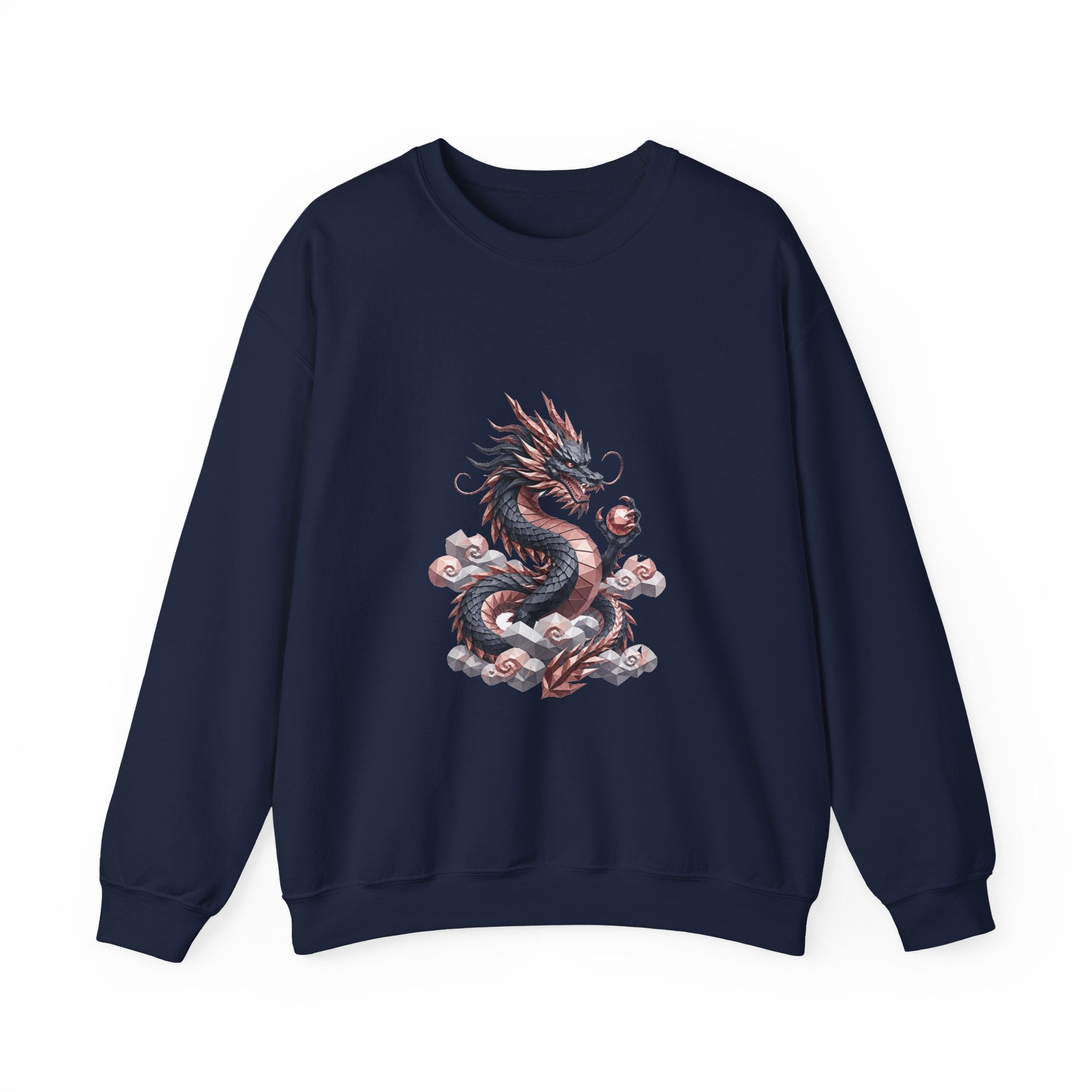Matching Couple Sweatshirt - Dragon & Phoenix Matching Couple Crewneck Sweatshirt Geometric Art His Hers Couple Gift - Design A