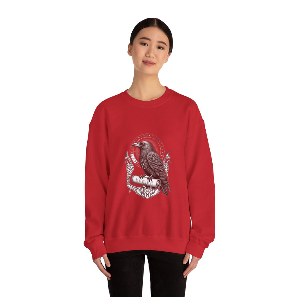 Matching Couple Sweatshirt - Huginn & Muninn Matching Couple Premium Fleece Sweatshirt Vintage Art His Hers Honeymoon Gift - Design B