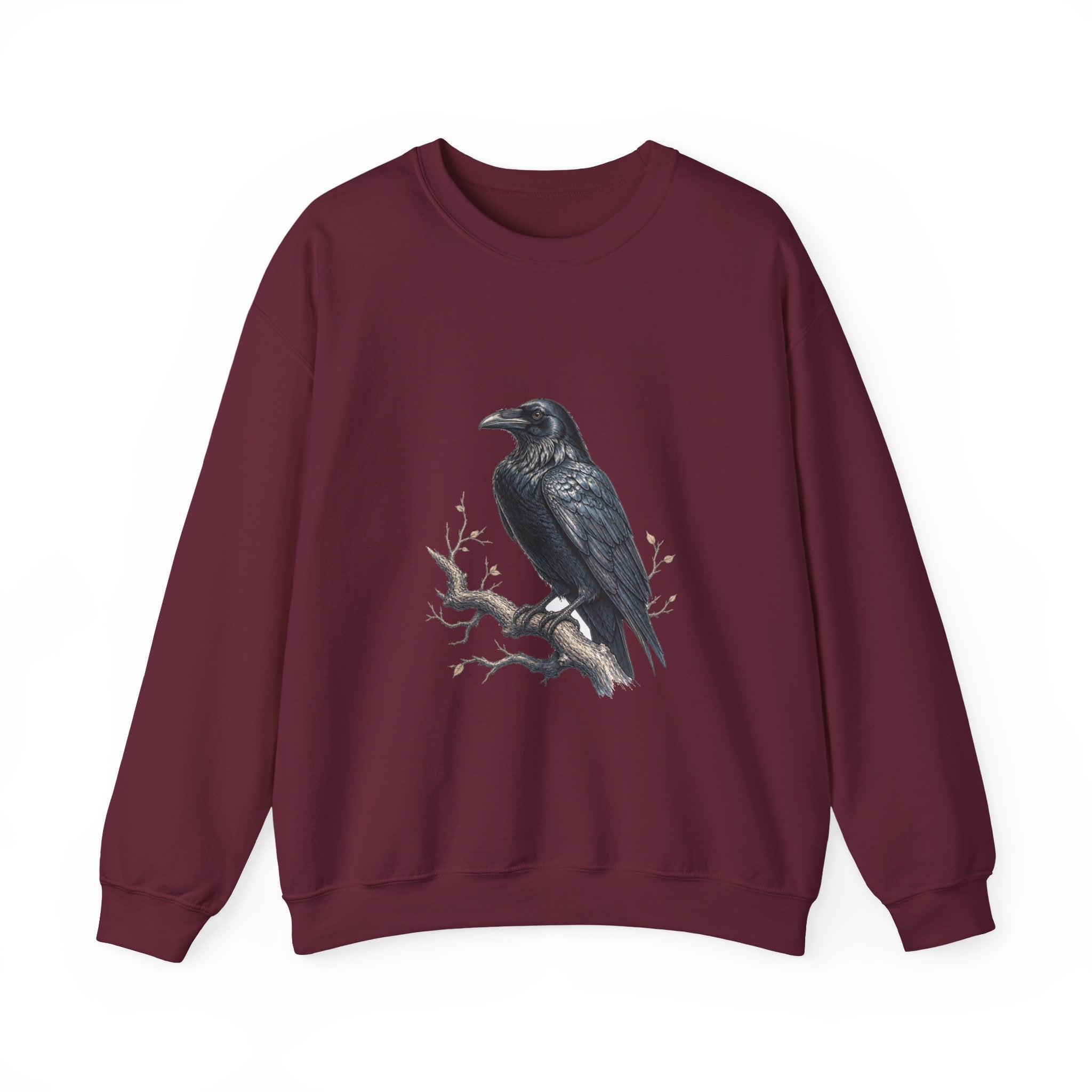 Matching Couple Sweatshirt - Raven & Swan Matching Couple Premium Fleece Sweatshirt Hand-Drawn Art His Hers Anniversary Gift - Design A