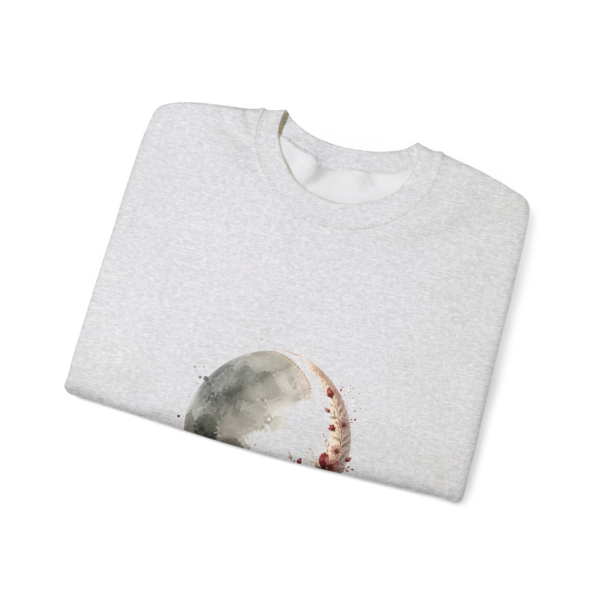 Matching Couple Sweatshirt - Waxing & Waning Moon Matching Couple Comfort Colors Crew Watercolor Art His Hers Birthday Gift - Design A