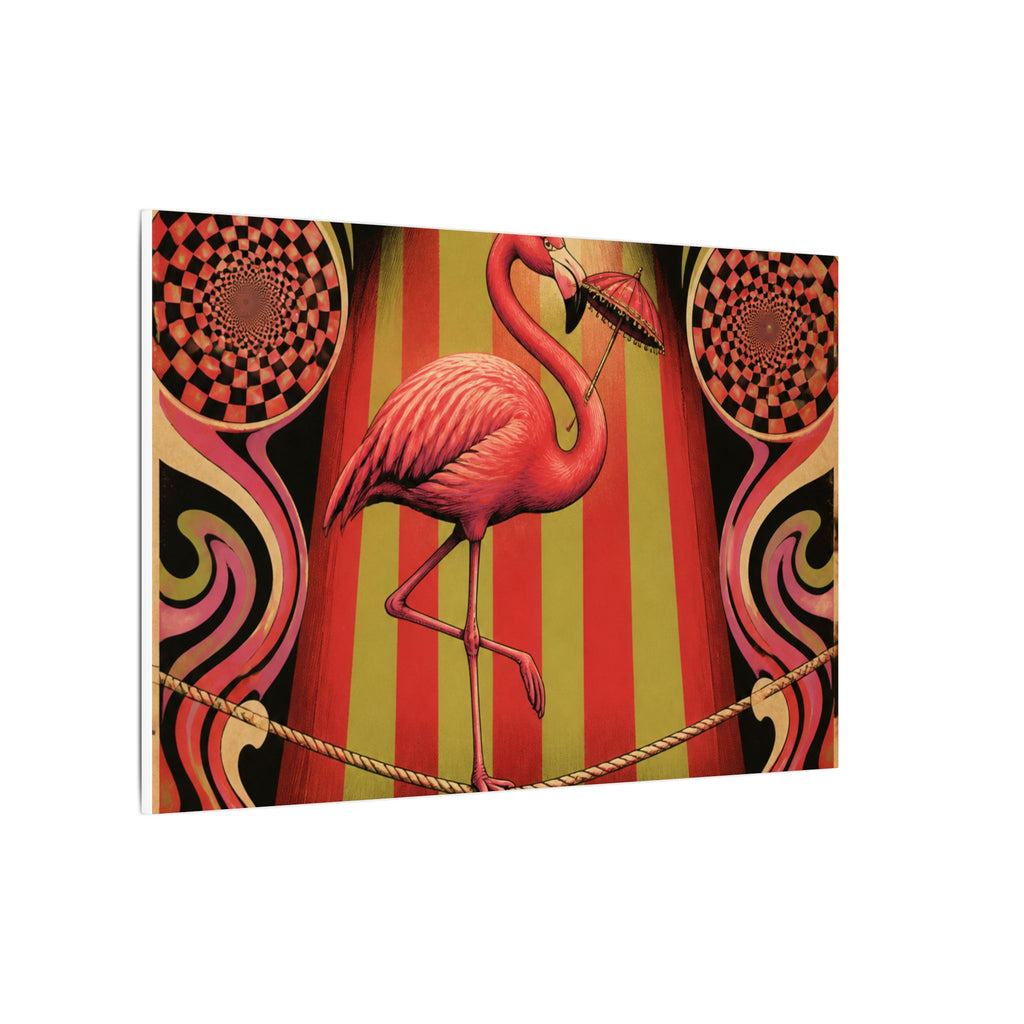 Flamingo Tightrope Wall Art Canvas 16×20 Psychedelic Cafe Decor Maximalist Print