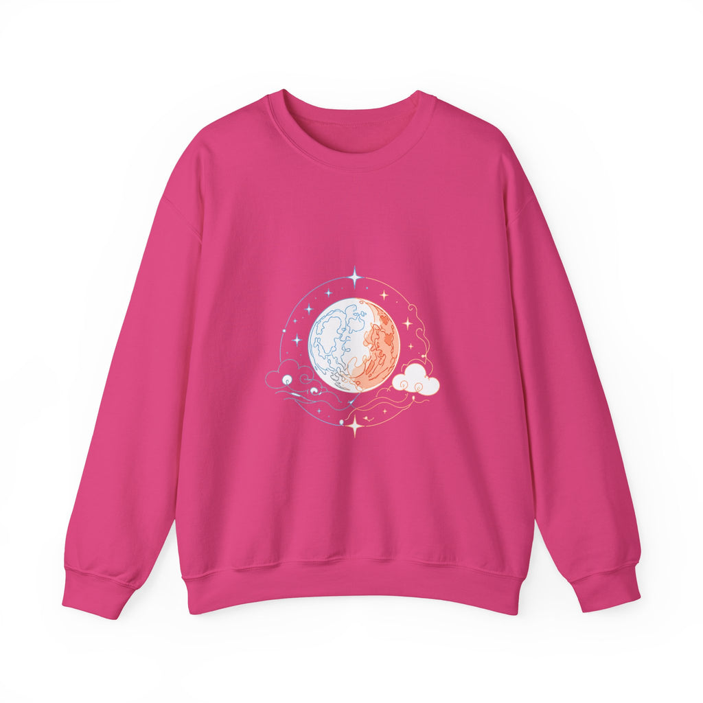 Matching Couple Sweatshirt - Solar & Lunar Eclipse Matching Couple Crewneck Sweatshirt Minimalist Art His Hers Valentine Gift - Design B