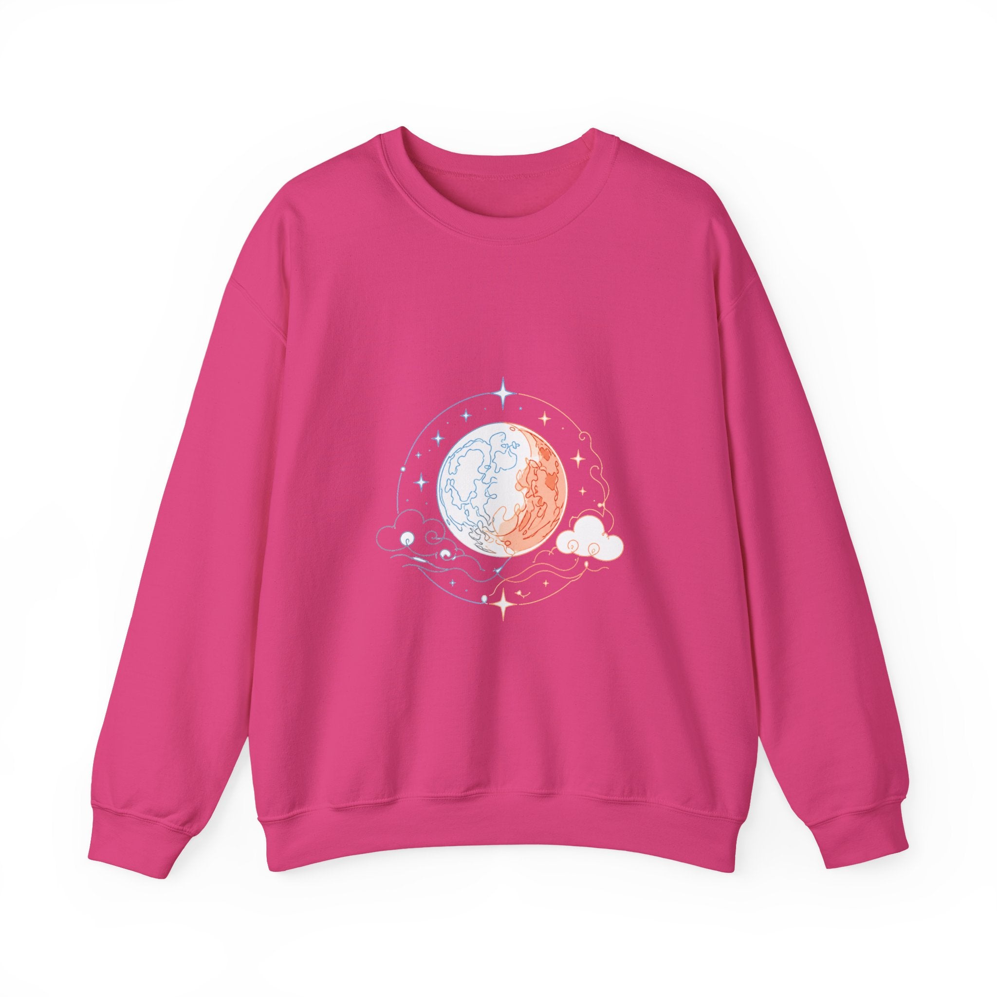 Matching Couple Sweatshirt - Solar & Lunar Eclipse Matching Couple Crewneck Sweatshirt Minimalist Art His Hers Valentine Gift - Design B