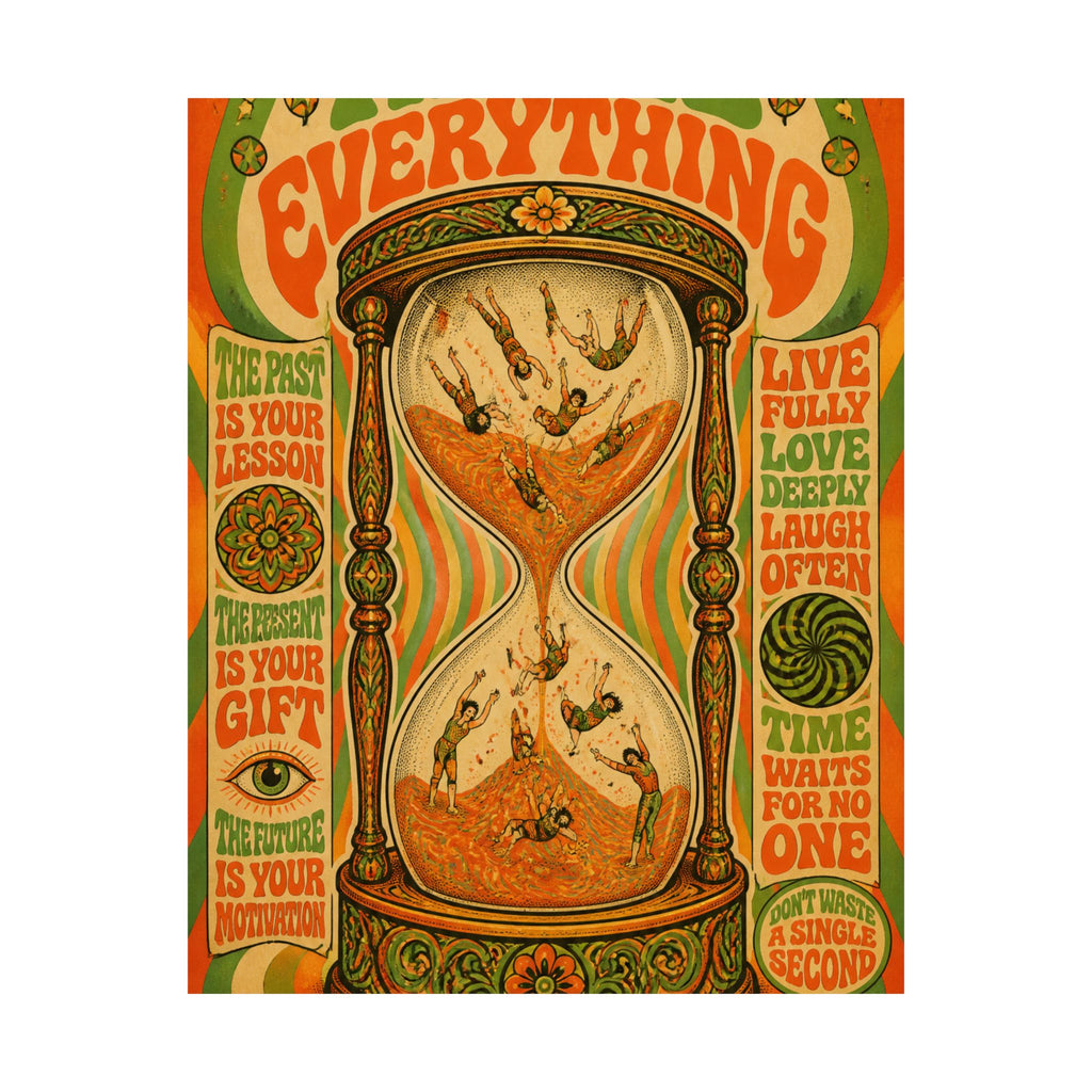 Hourglass Acrobats Wall Art Poster 24×36 Psychedelic Dining Room Decor Maximalist Print