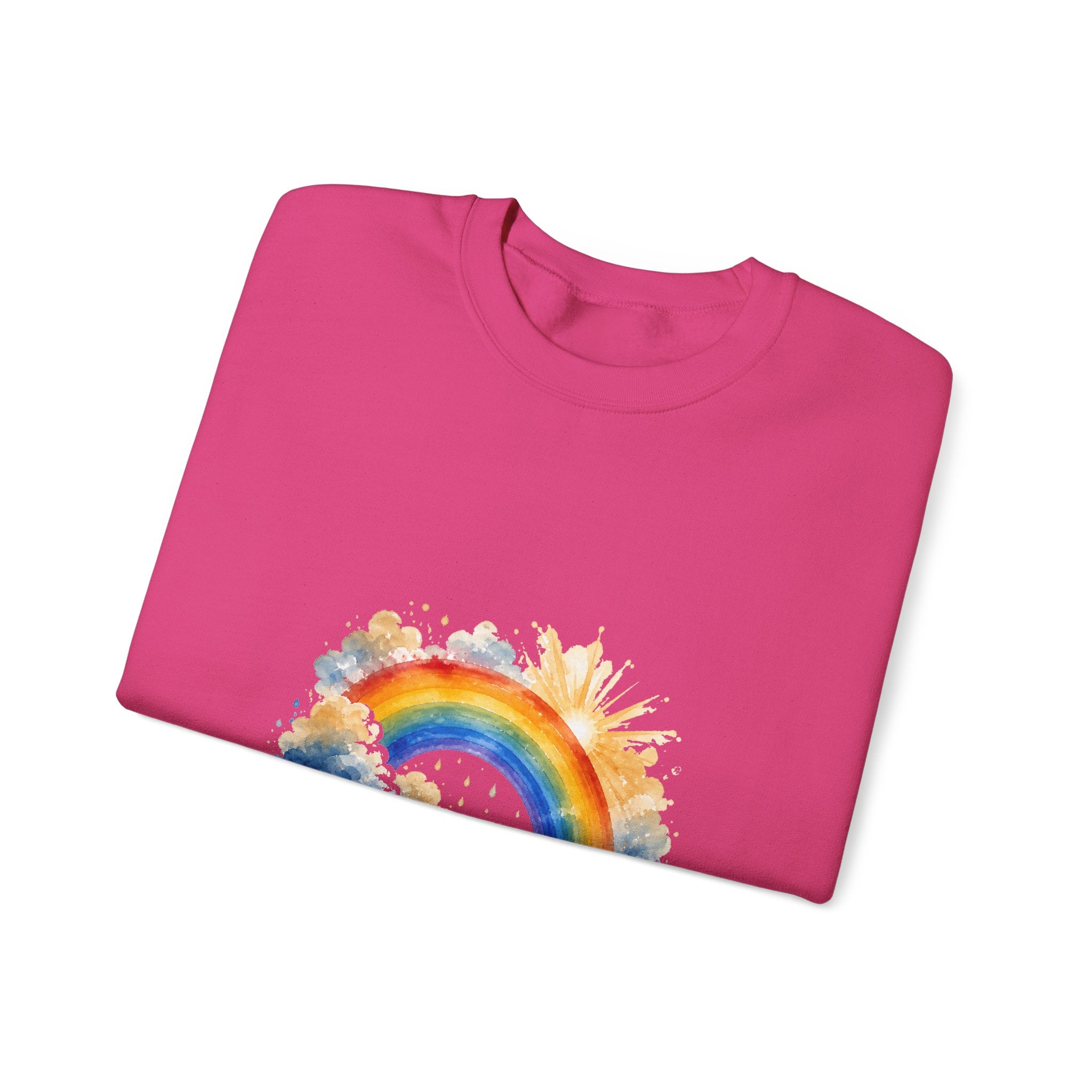 Matching Couple Sweatshirt - Storm & Rainbow Matching Couple Comfort Colors Crew Watercolor Art His Hers Birthday Gift - Design B