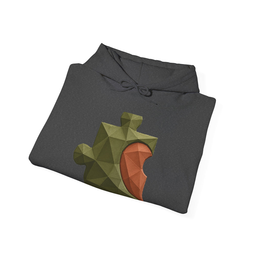 Matching Couple Sweatshirt - Puzzle Pieces Matching Couple Hooded Sweatshirt Geometric Art His Hers Couple Gift - Design A