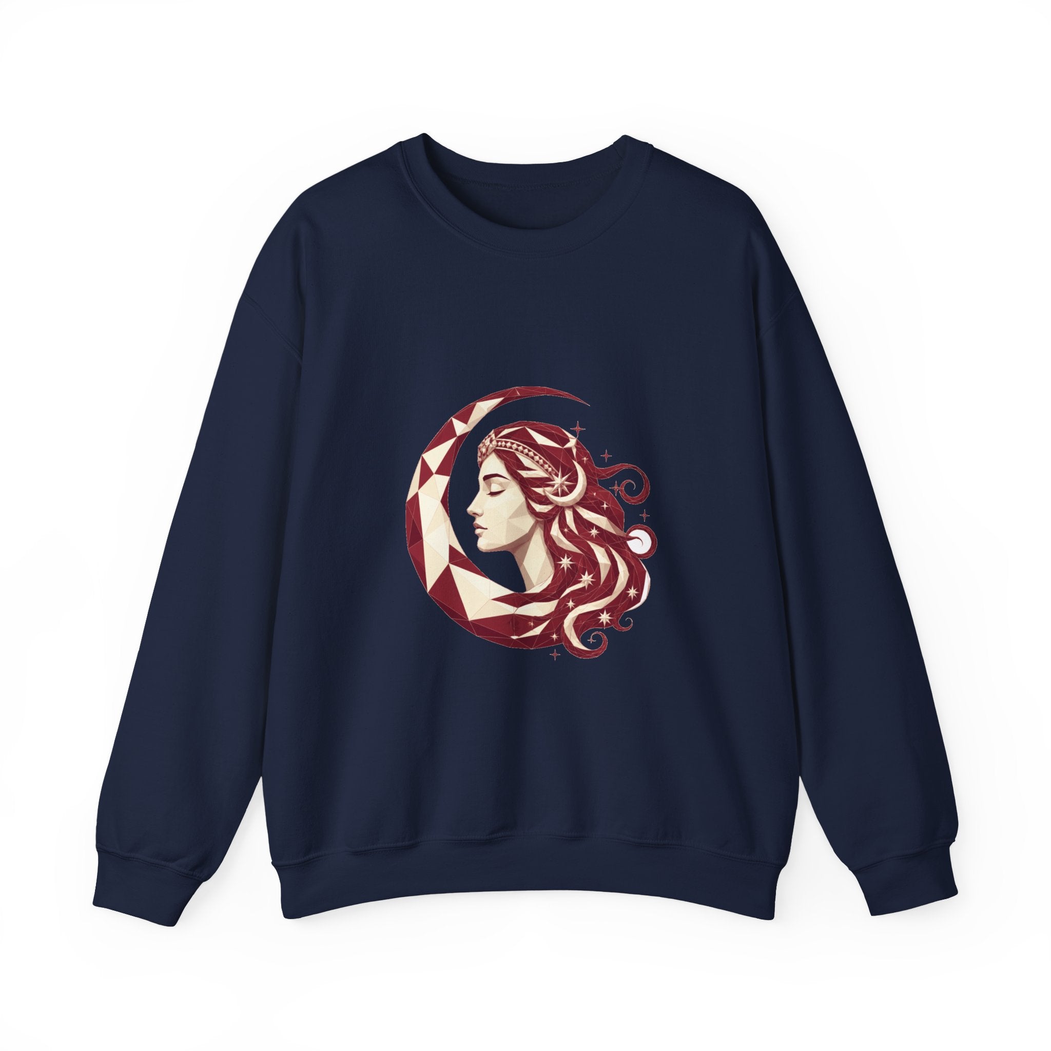Matching Couple Sweatshirt - Helios & Selene Matching Couple Comfort Colors Crew Geometric Art His Hers Love Gift - Design B