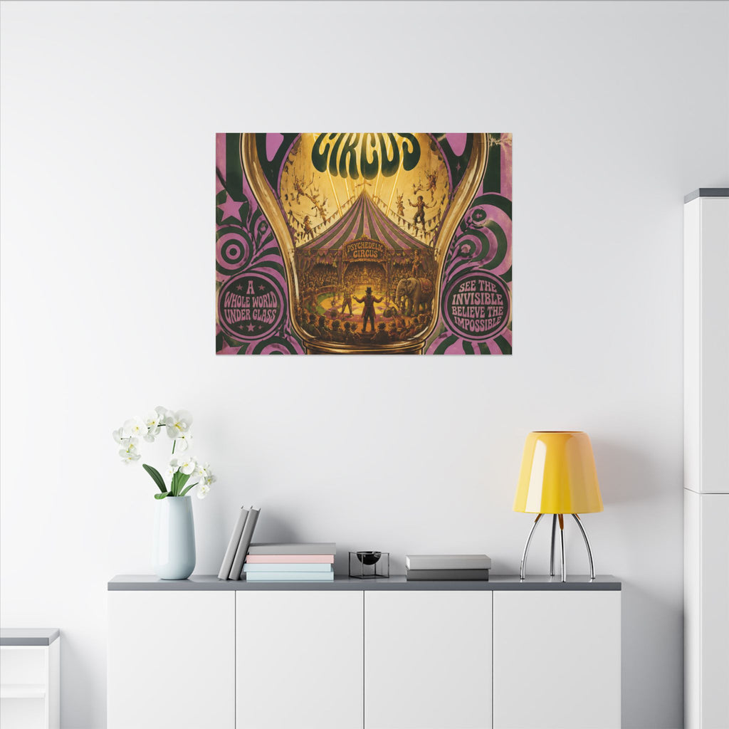 Light Bulb Circus Wall Art Canvas 16×20 Psychedelic Cafe Decor Maximalist Print