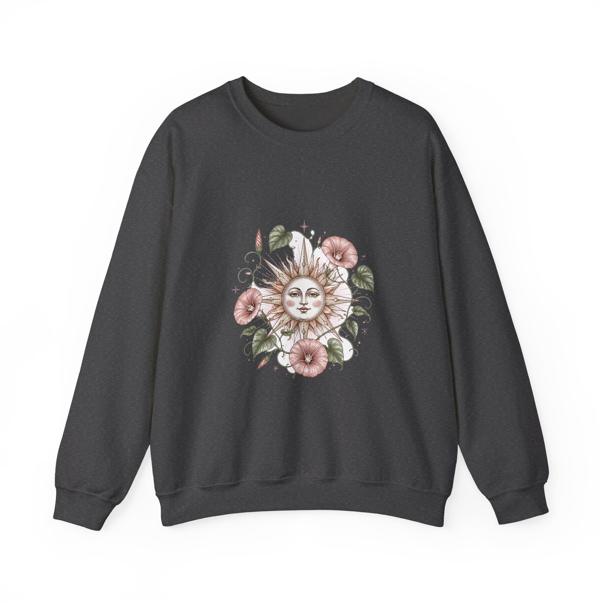 Matching Couple Sweatshirt - Sun & Moon Matching Couple Premium Fleece Sweatshirt Hand-Drawn Art His Hers Anniversary Gift - Design B