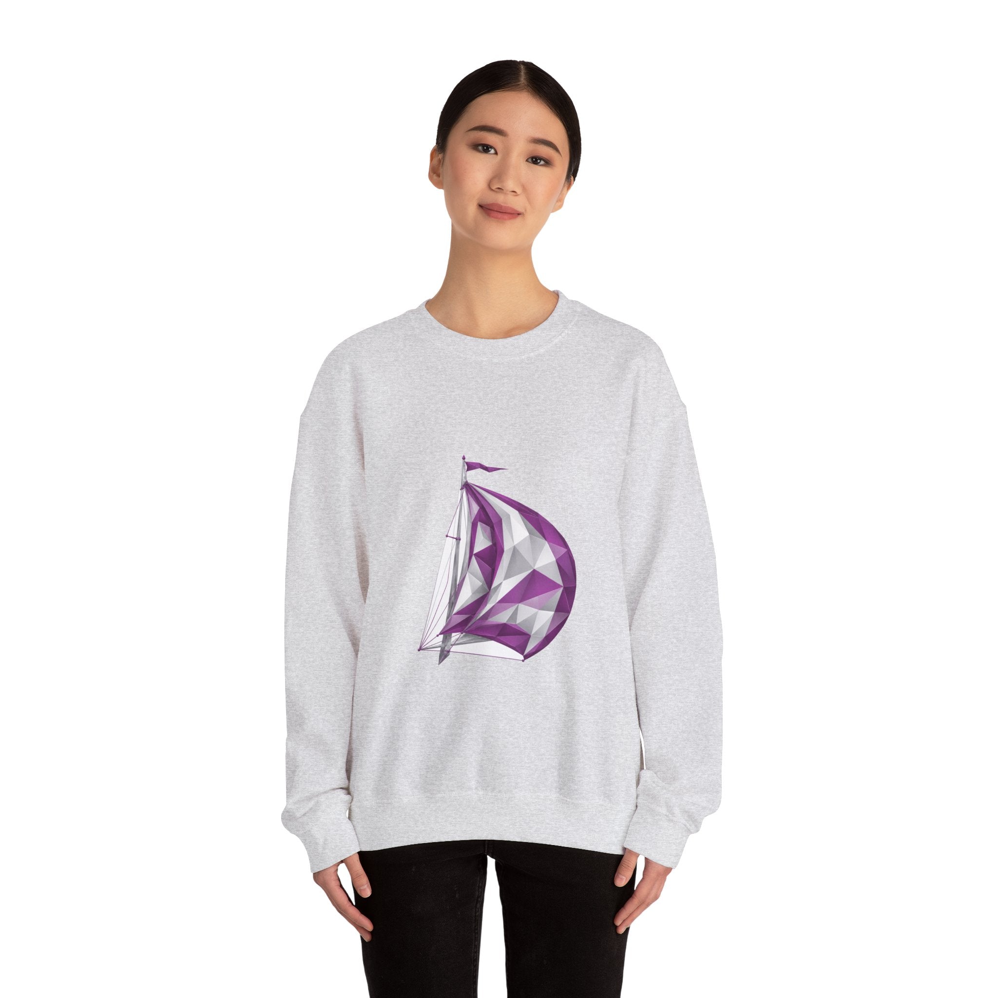 Matching Couple Sweatshirt - Anchor & Sail Matching Couple Comfort Colors Crew Geometric Art His Hers Love Gift - Design B