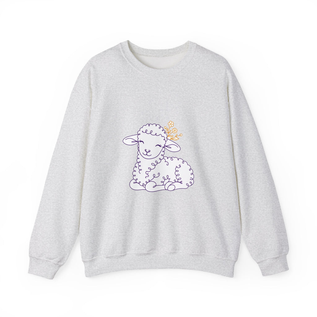 Matching Couple Sweatshirt - Lion & Lamb Matching Couple Comfort Colors Crew Minimalist Art His Hers Christmas Gift - Design B