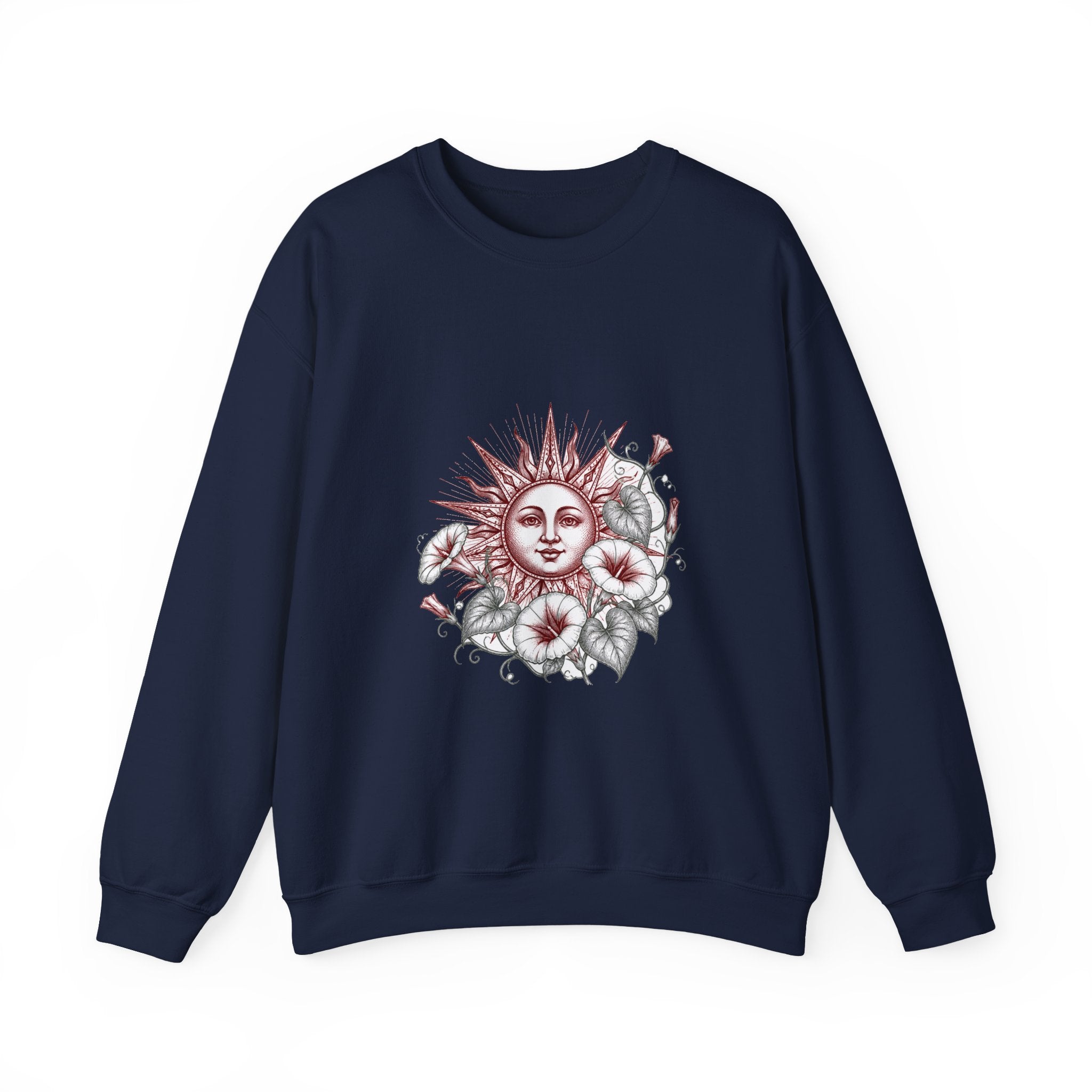 Matching Couple Sweatshirt - Sun & Moon Matching Couple Crewneck Sweatshirt Hand-Drawn Art His Hers Best Friend Gift - Design B