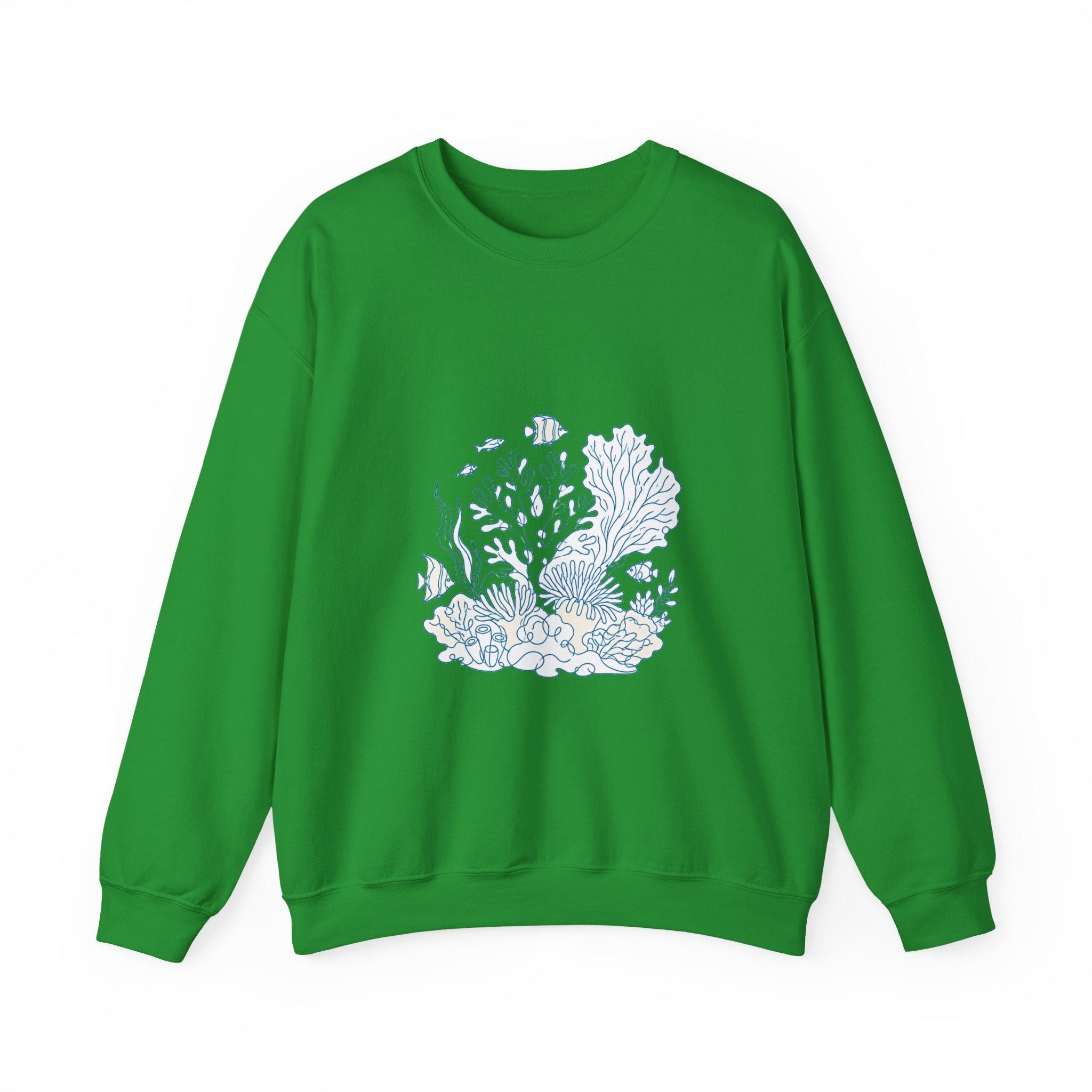Matching Couple Sweatshirt - Coral Reef & Deep Sea Matching Couple Comfort Colors Crew Minimalist Art His Hers Christmas Gift - Design A