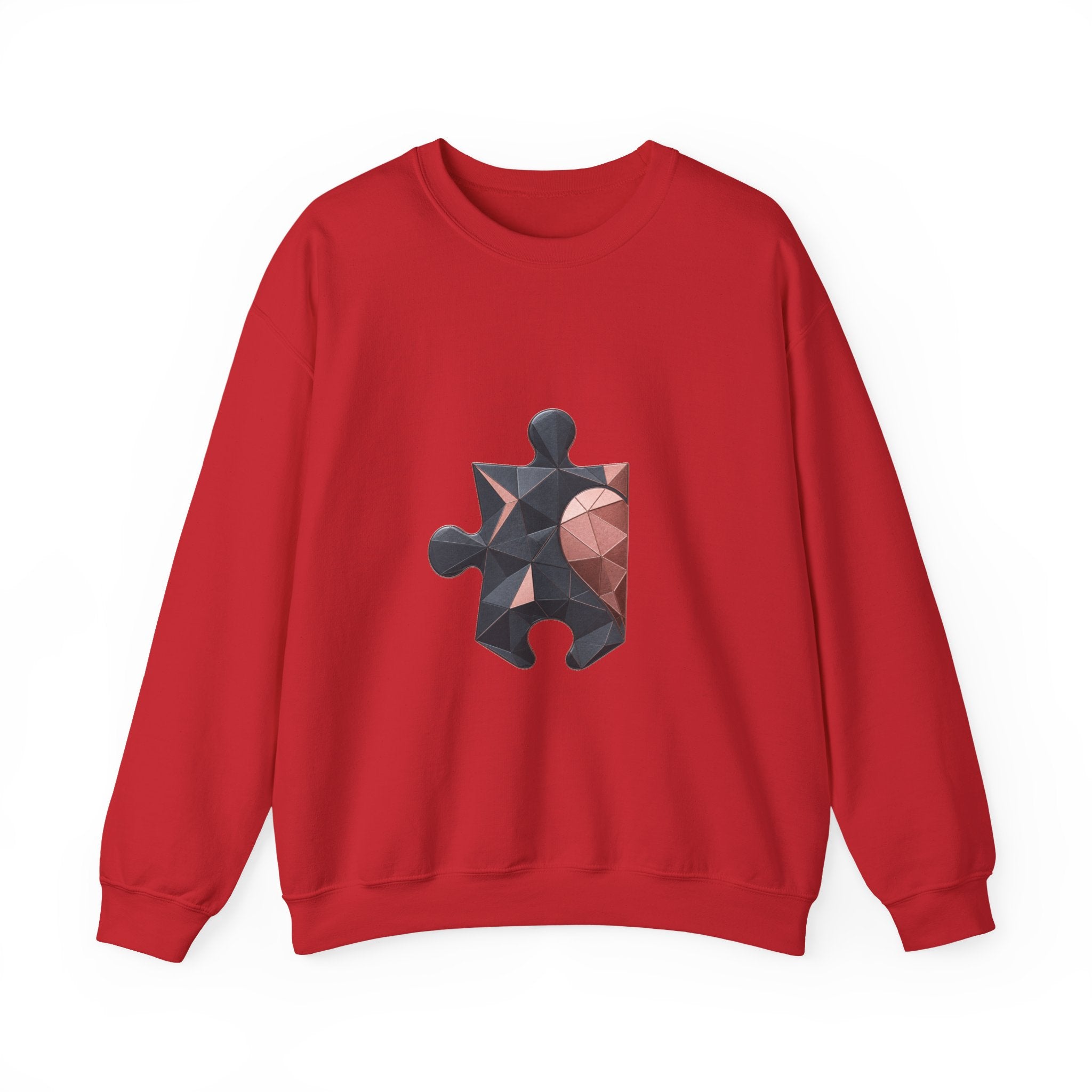 Matching Couple Sweatshirt - Puzzle Pieces Matching Couple Comfort Colors Crew Geometric Art His Hers Love Gift - Design A
