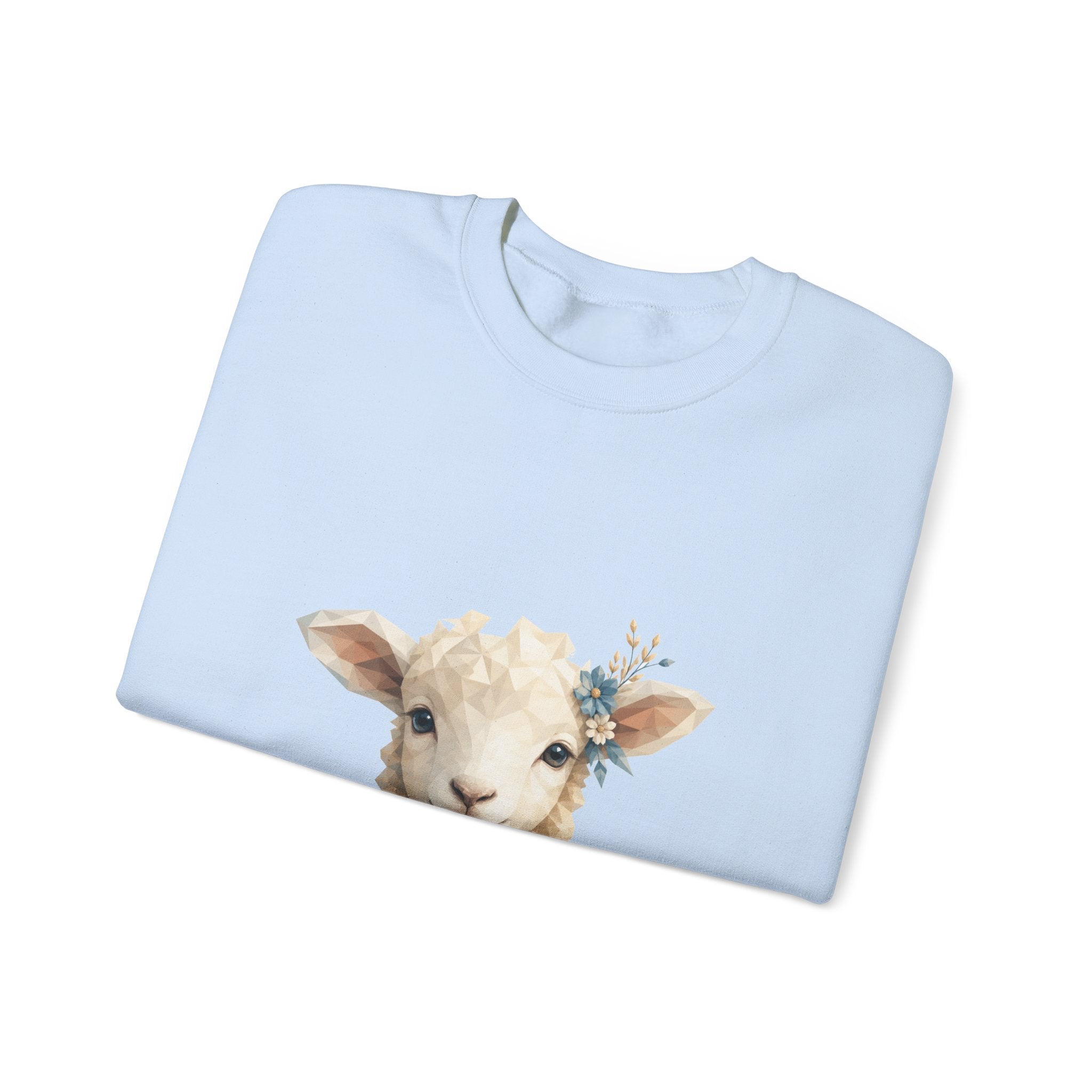 Matching Couple Sweatshirt - Lion & Lamb Matching Couple Crewneck Sweatshirt Geometric Art His Hers Couple Gift - Design B