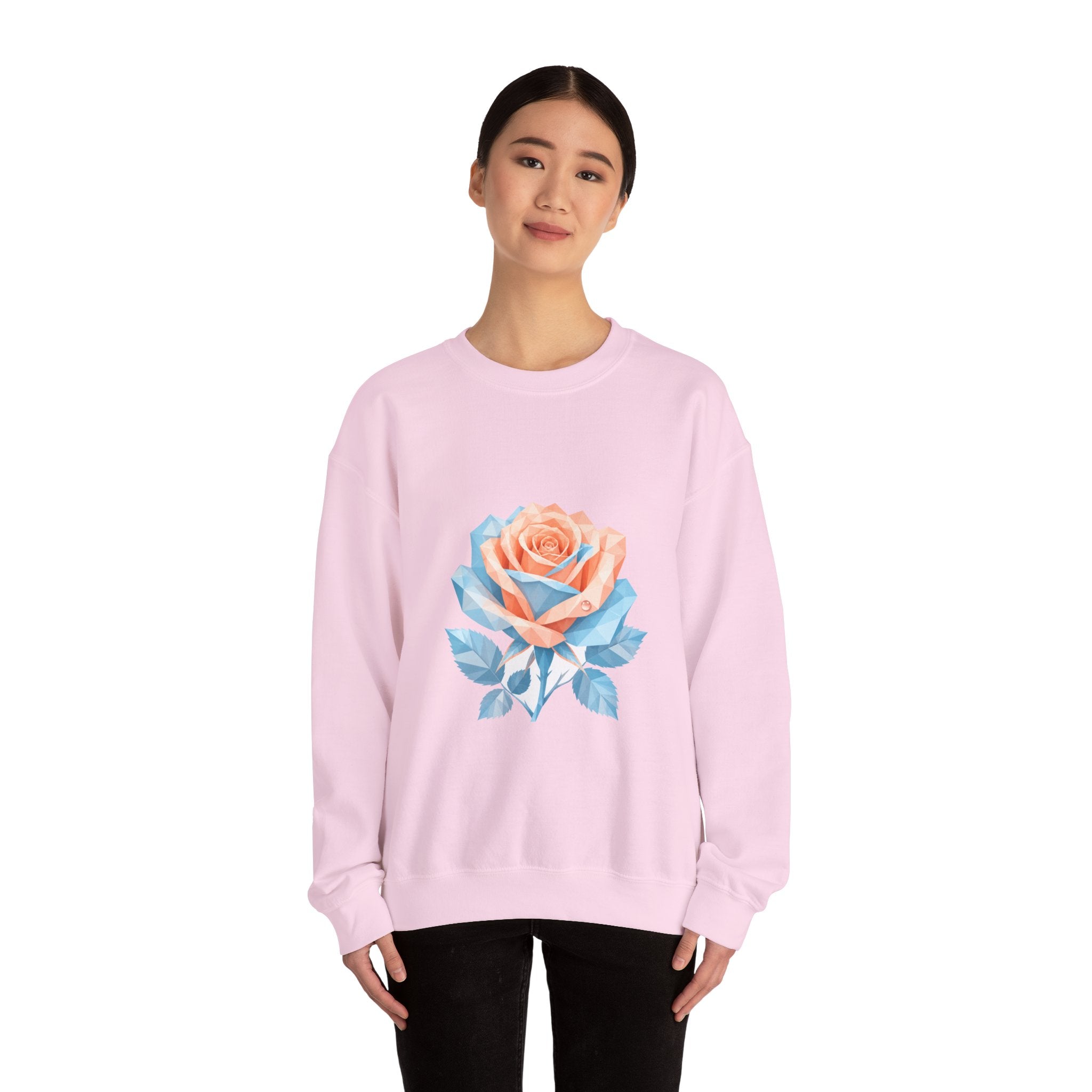 Matching Couple Sweatshirt - Rose & Thorn Matching Couple Comfort Colors Crew Geometric Art His Hers Love Gift - Design A