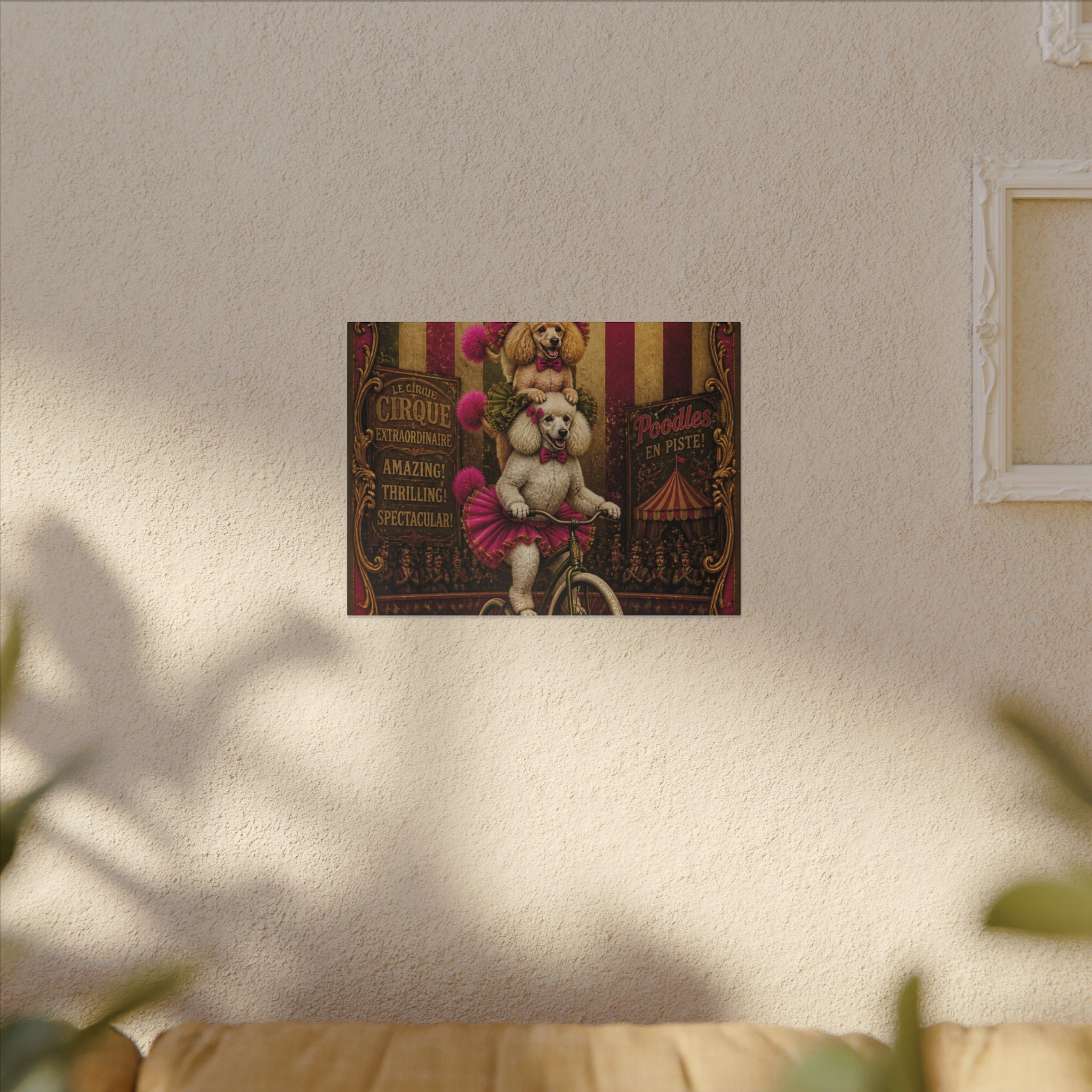 Poodle Stack Bicycle Wall Art Canvas 24×36 Baroque Studio Decor Maximalist Print